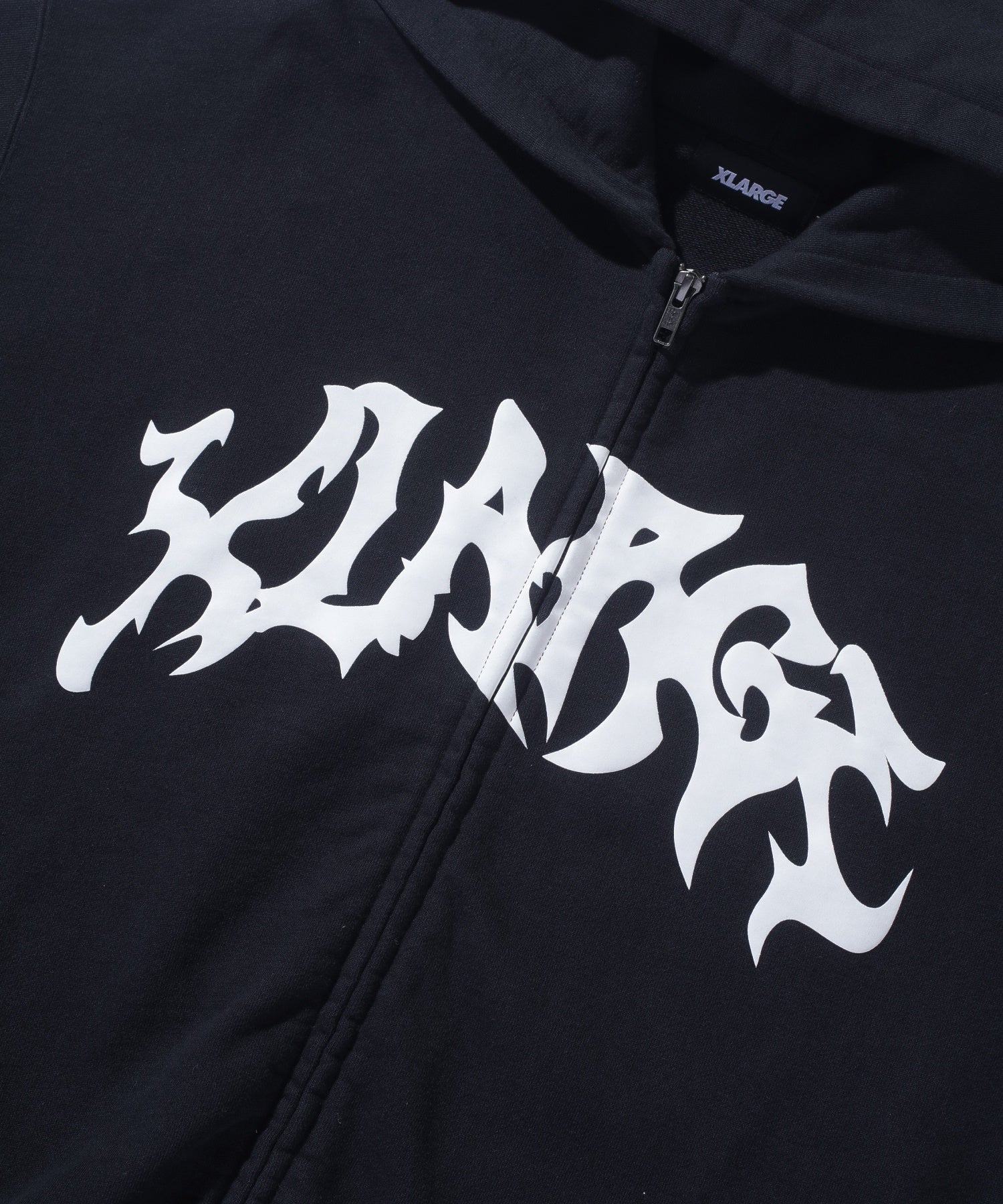 DISTORTED LOGO ZIP UP HOODED SWEATSHIRT
