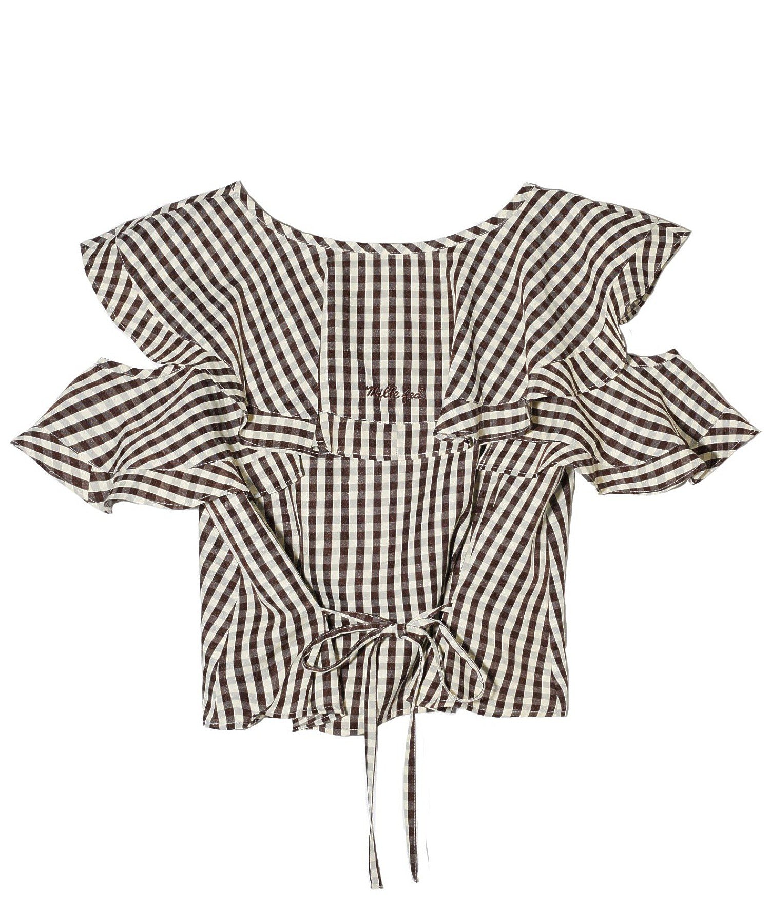 GINGHAM RUFFLE TOP