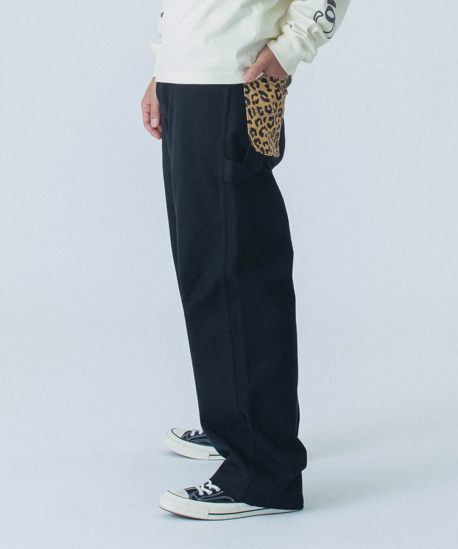 LEOPARD POCKET PAINTER PANTS