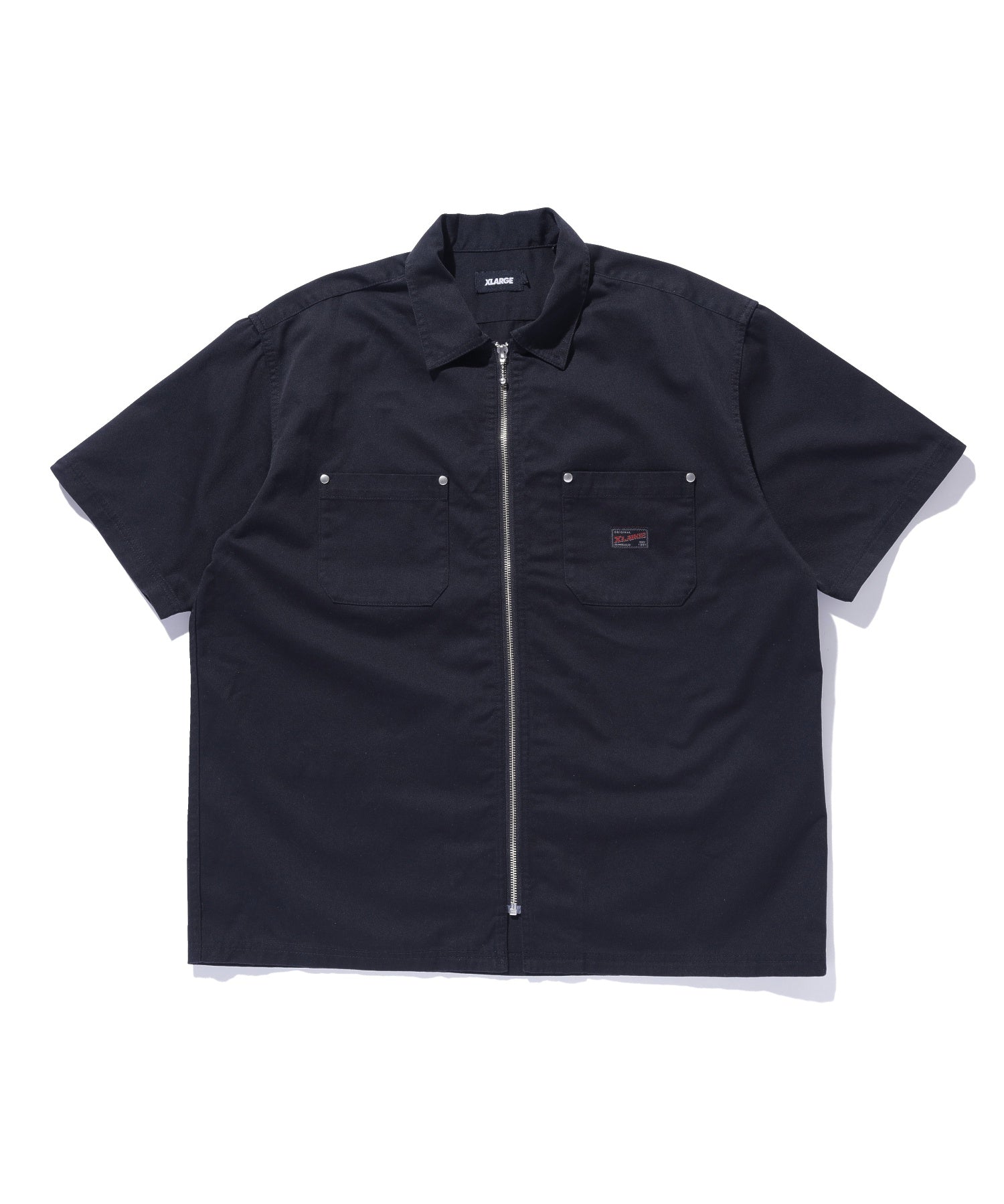 ZIP UP S/S WORK SHIRT