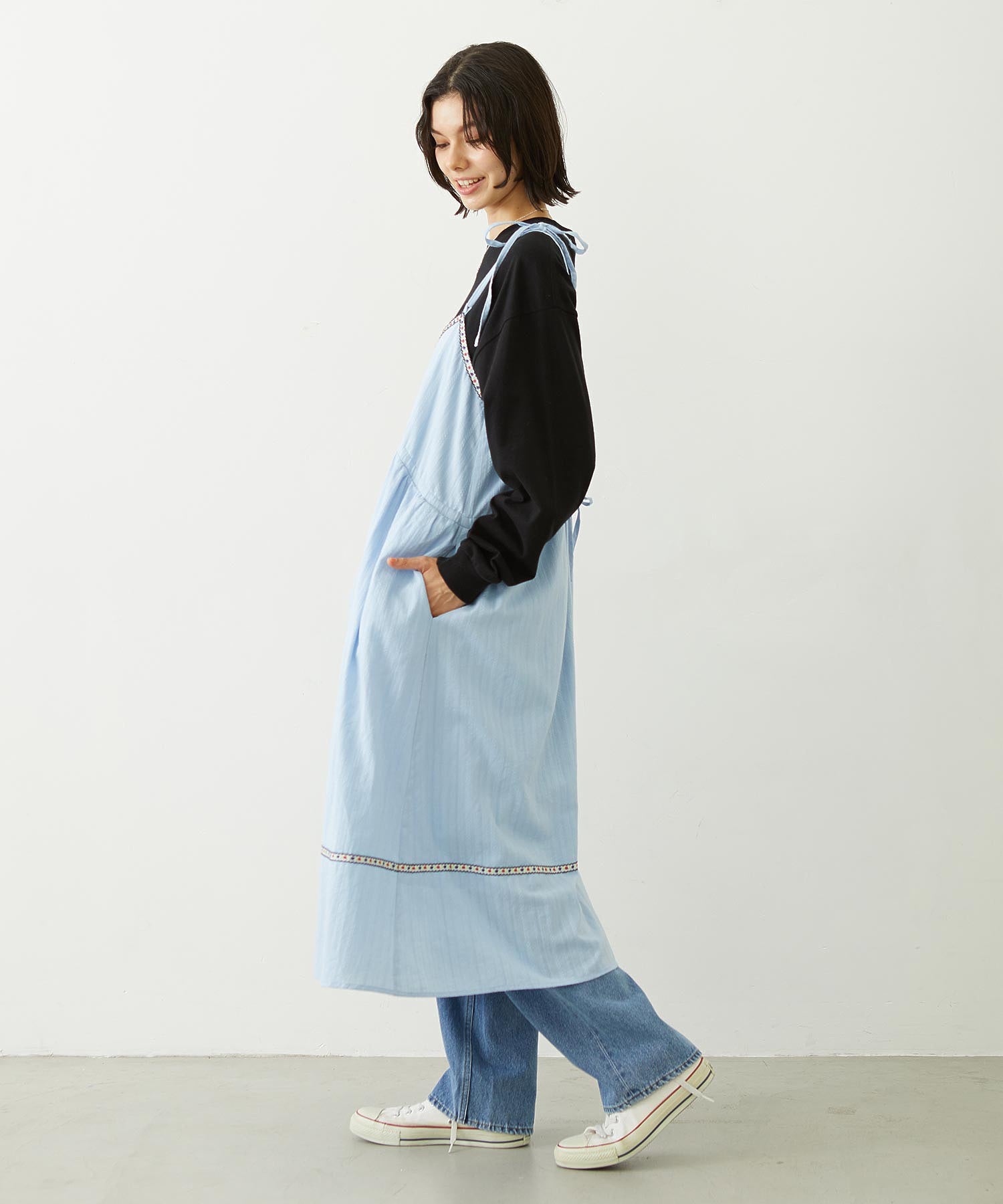 TYROLEAN TAPE CAMI DRESS