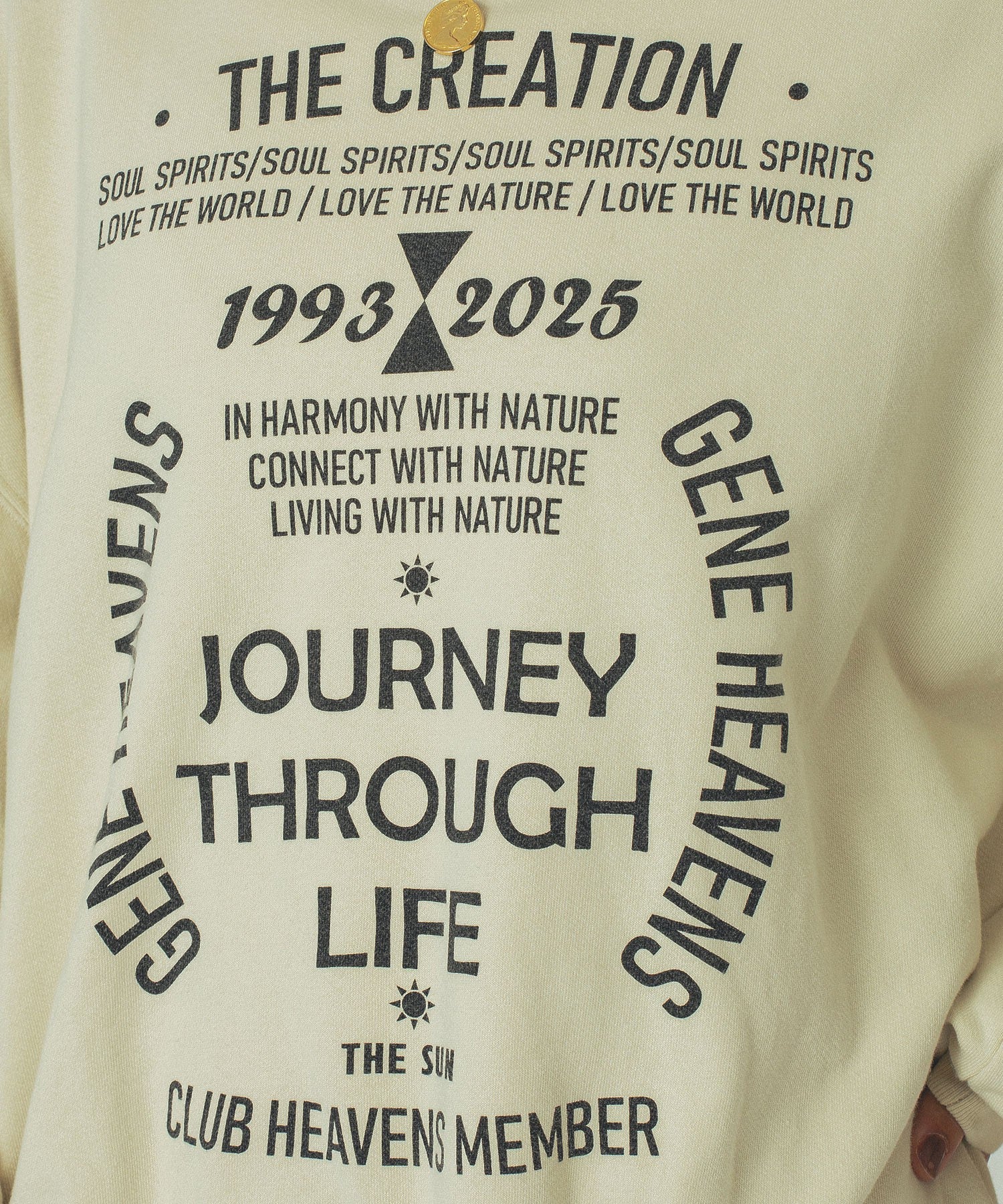 GENE HEAVENS/VOLUME SLEEVE PRINT SWEAT
