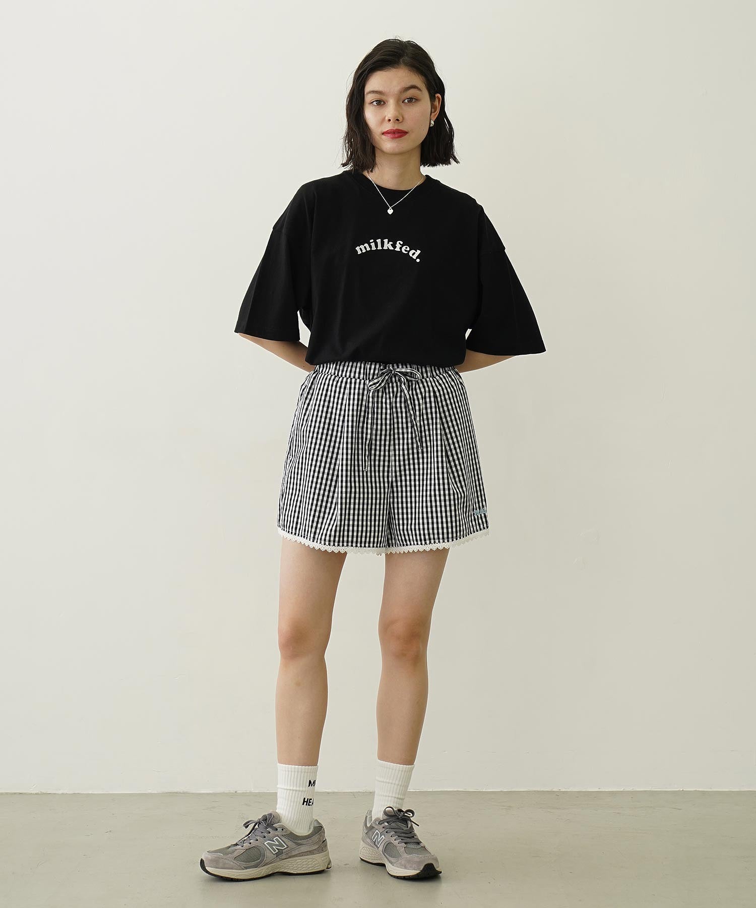 PLAID HEART WIDE S/S TEE