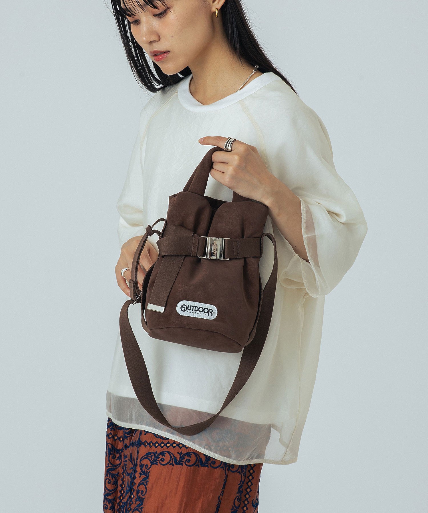 【ブラウンROSE BUD別注カラー】OUTDOOR/2WAY BELT SHOULDER BAG