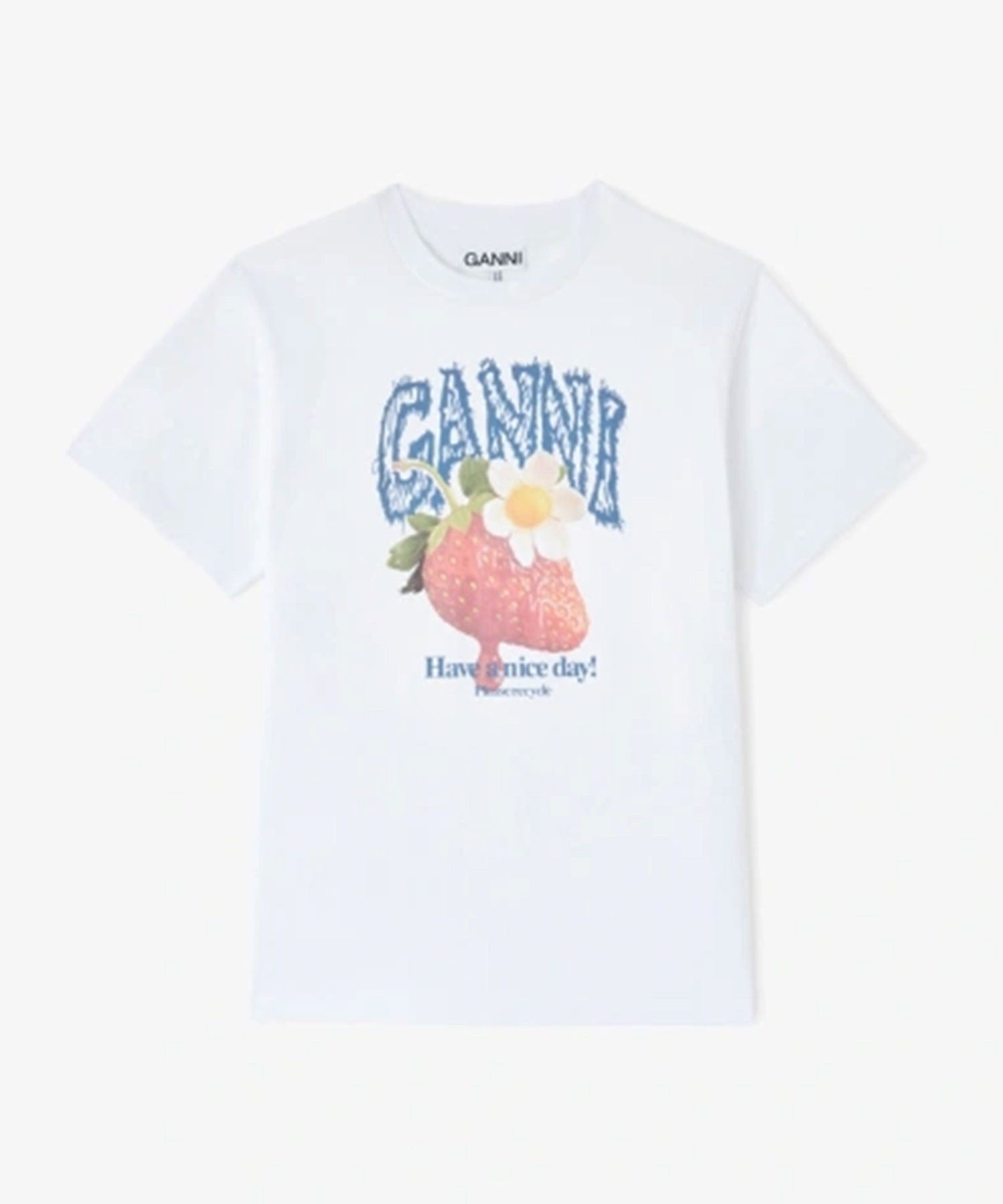 GANNI/BASIC COTTON JERSEY STRAWBERRY