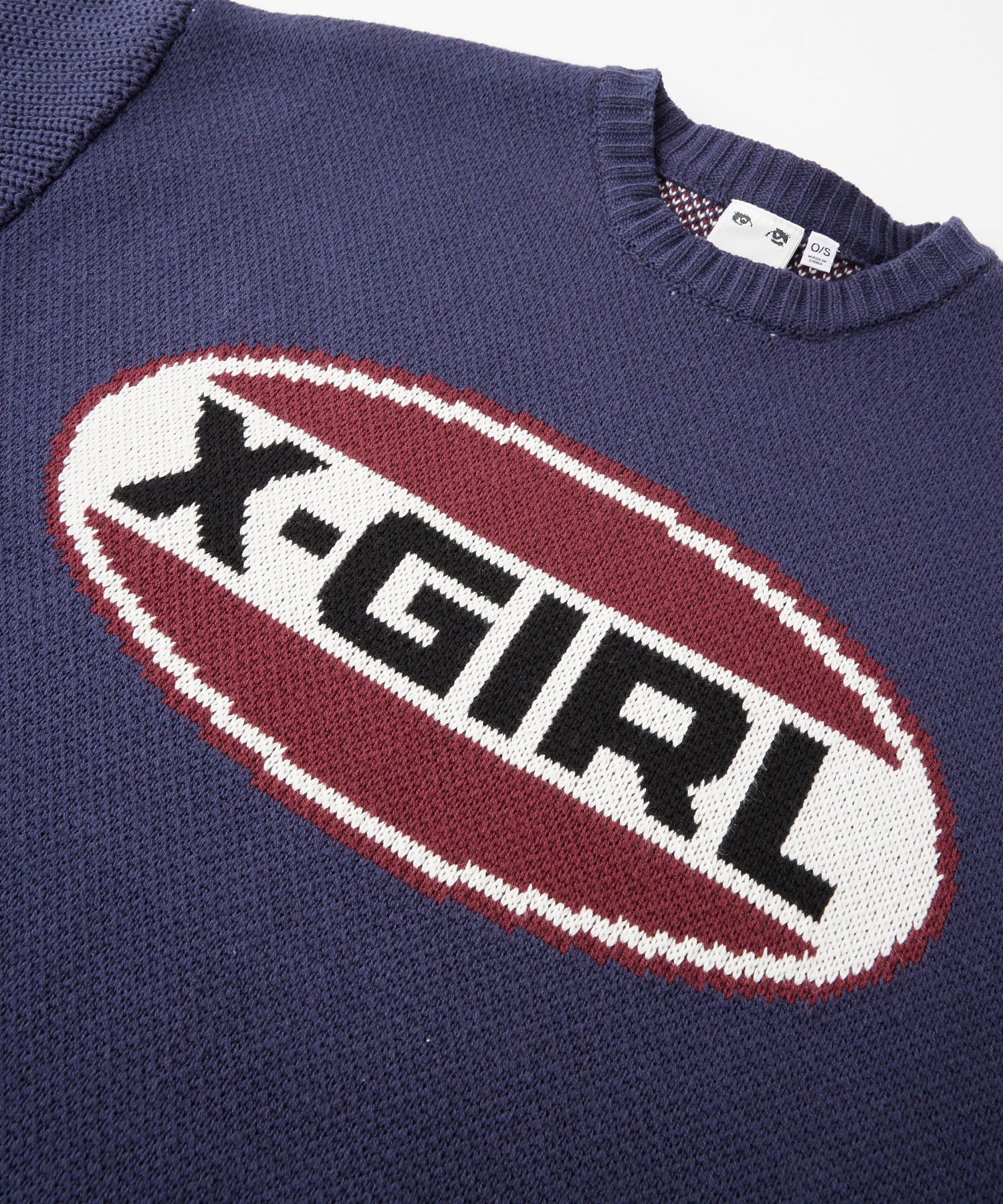 BICOLOR OVAL LOGO JACQUARD KNIT TOP