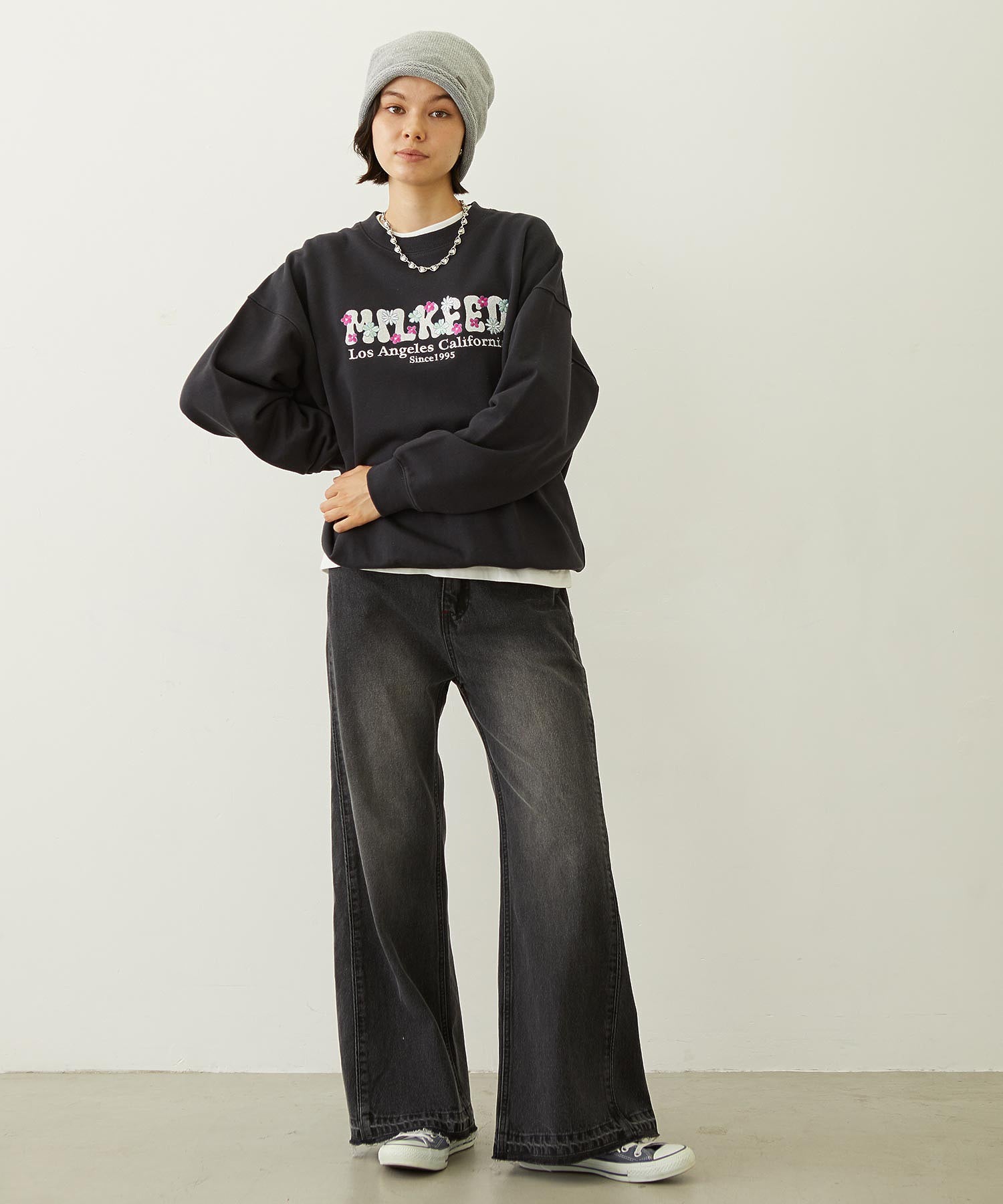 FLARED DENIM PANTS