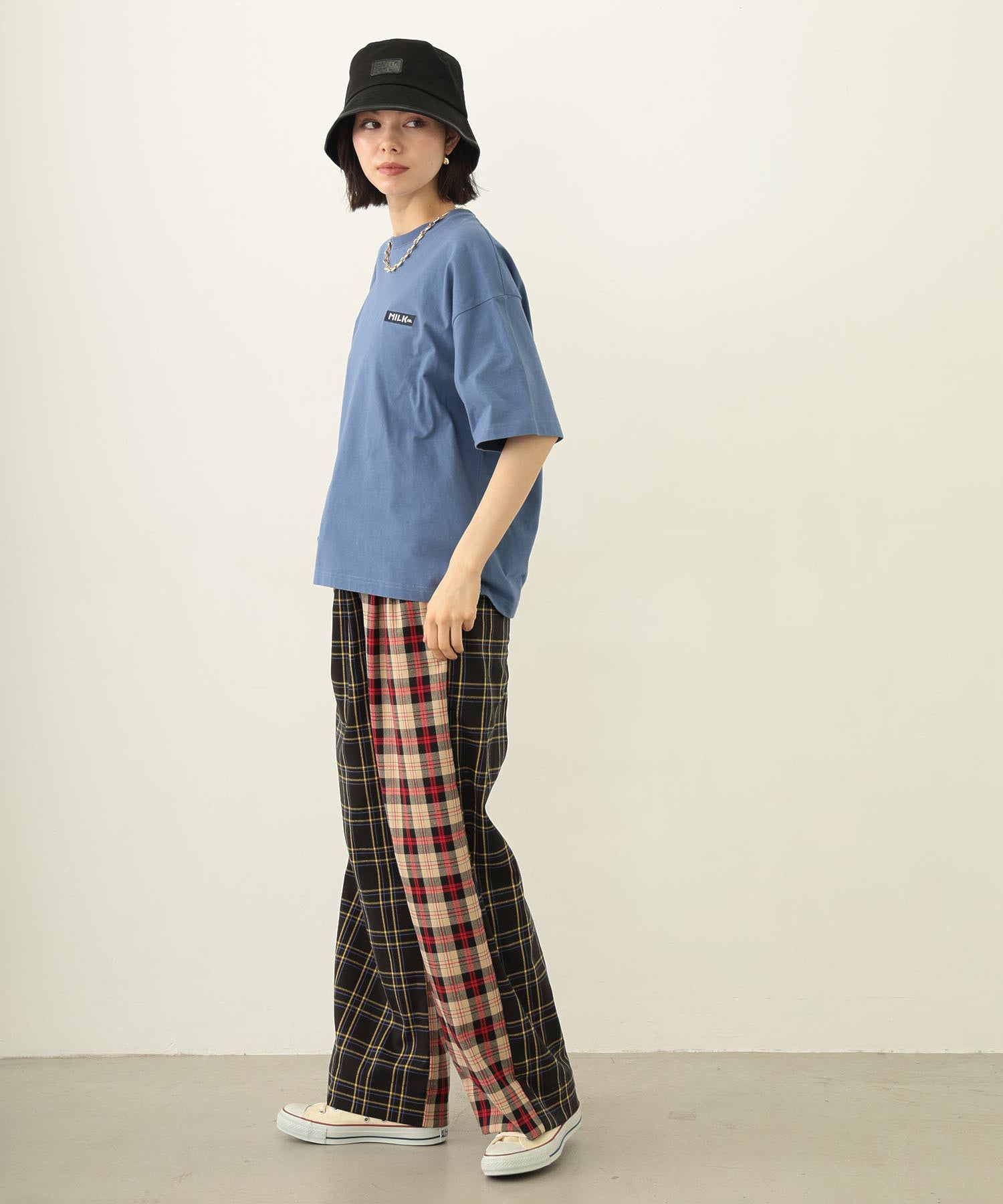 COMBINATION PLAID PANTS