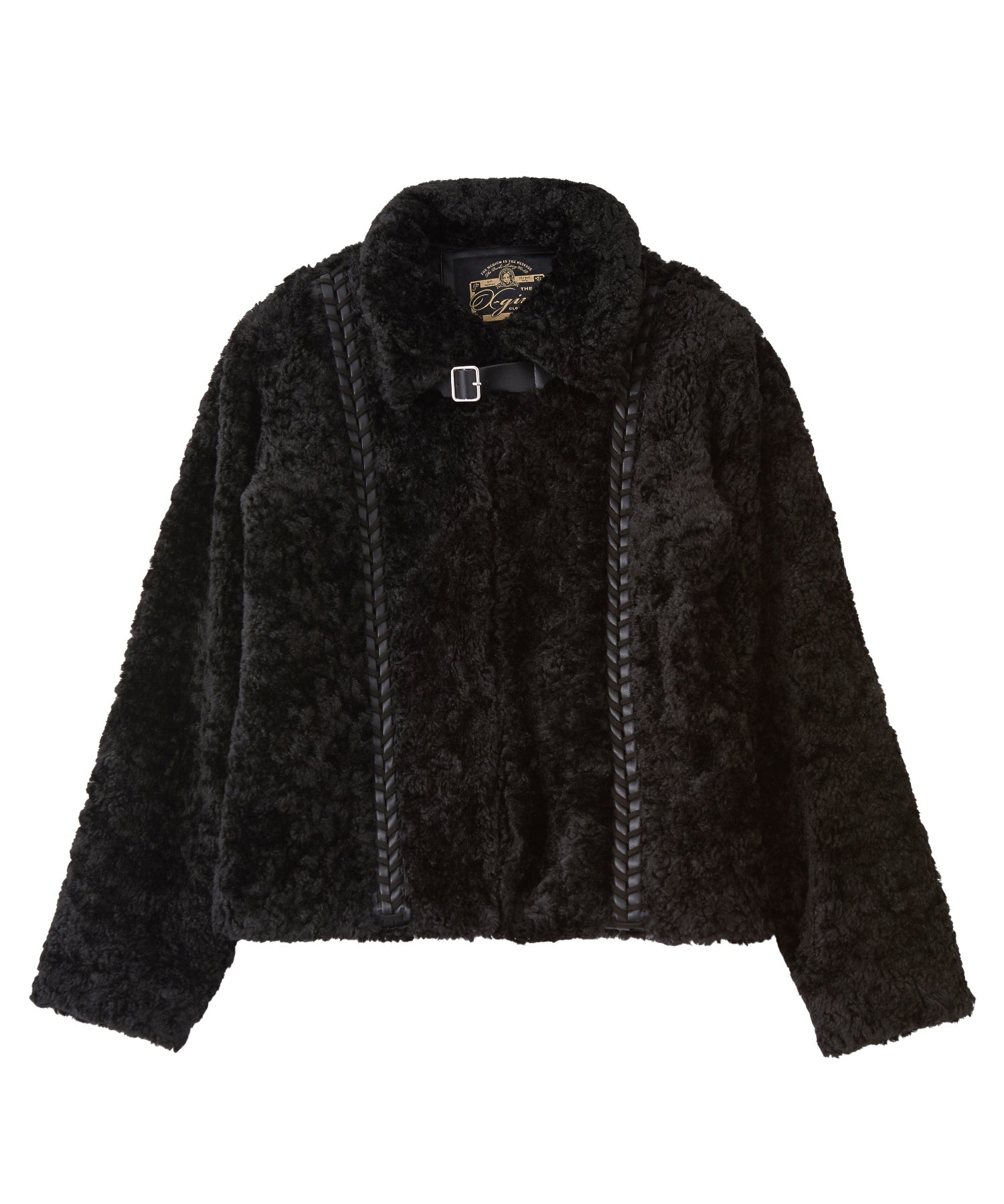 FAUX FUR LACE UP JACKET