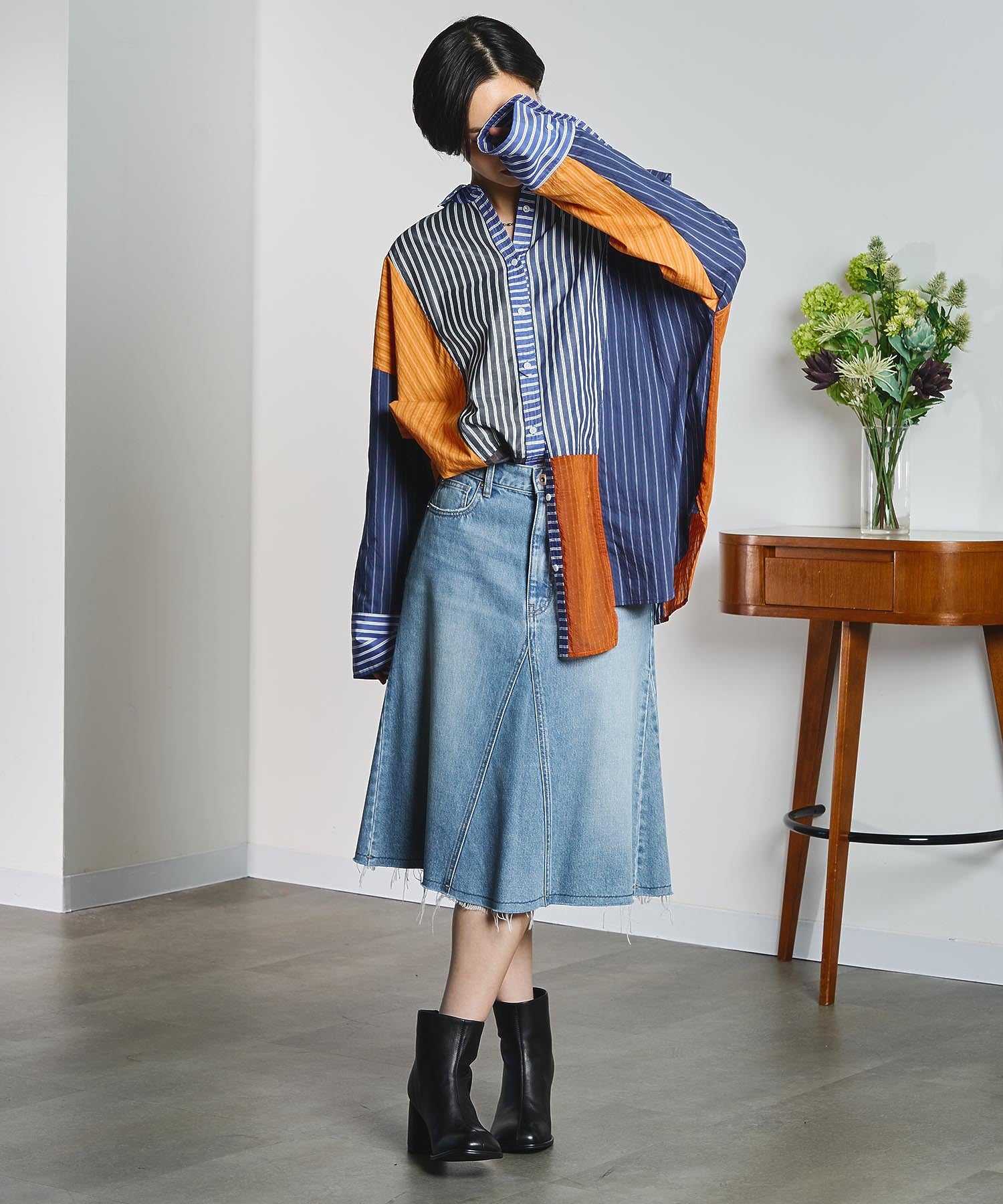 GENE HEAVENS/STRIPE PANEL SHIRT