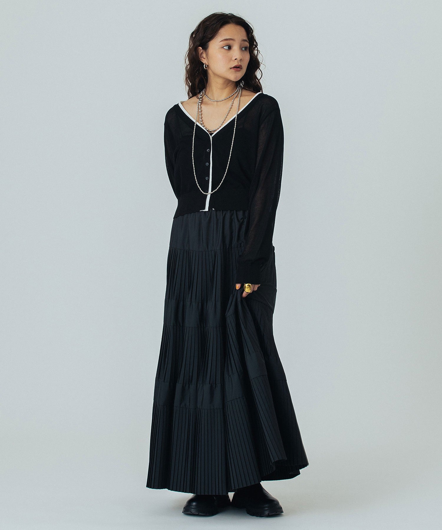 KNITTED RIB CARDIGAN