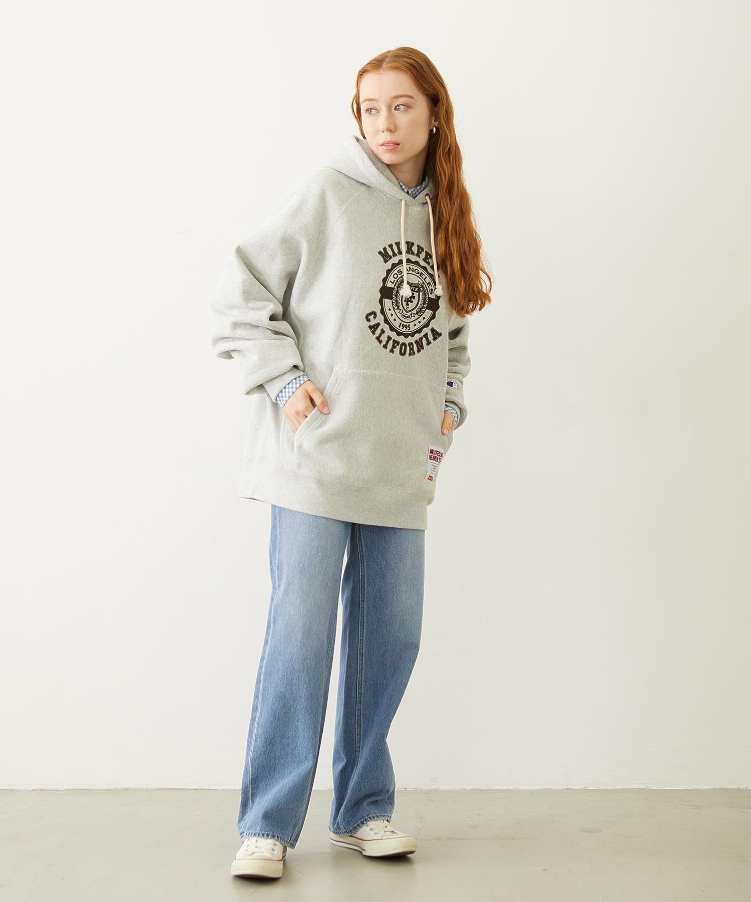 MILKFED. EMBROIDERED DENIM PANTS