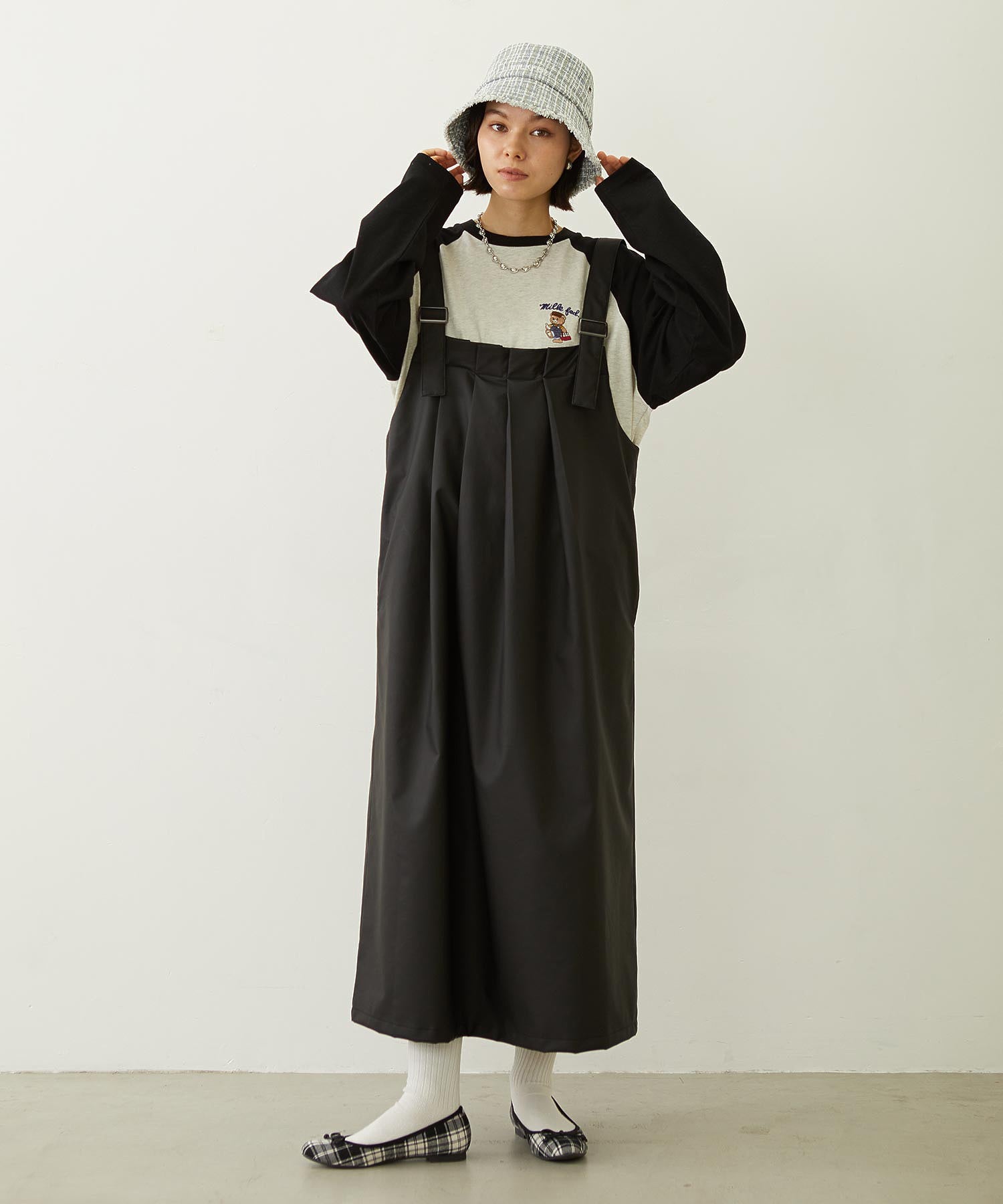 TWEED FRINGE BUCKET HAT