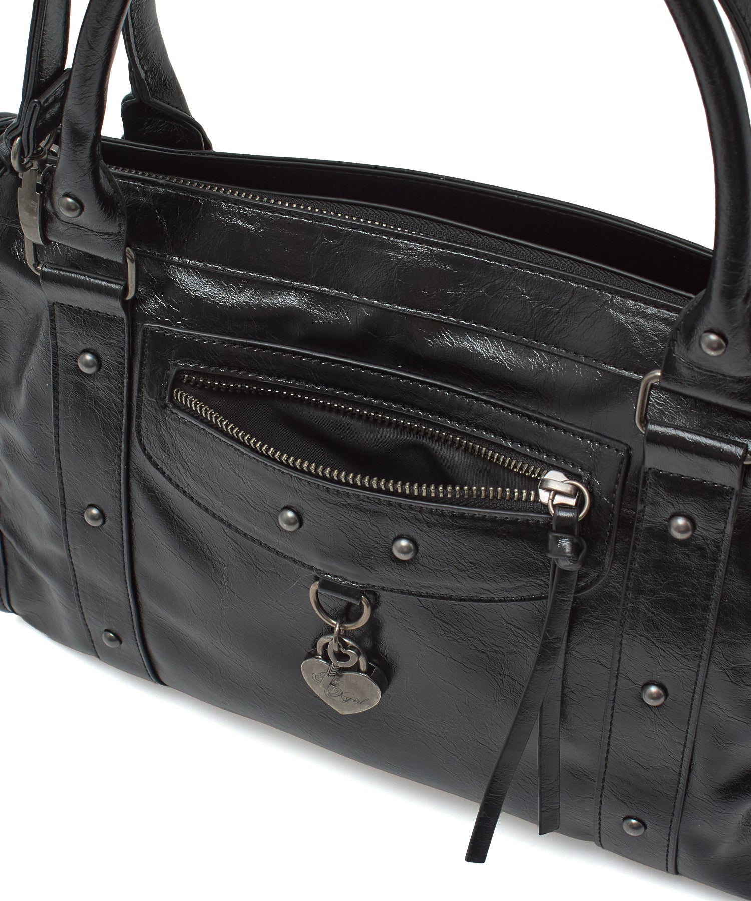 HEART PADLOCK FAUX LEATHER 2WAY BAG