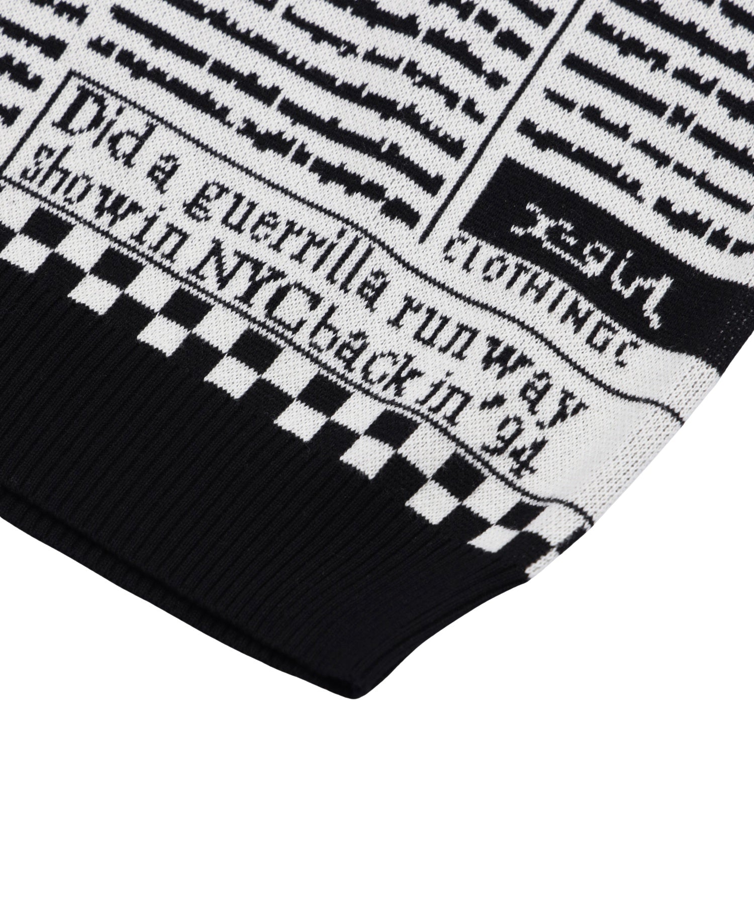 X-girl NEWS LETTER JACQUARD KNIT TOP