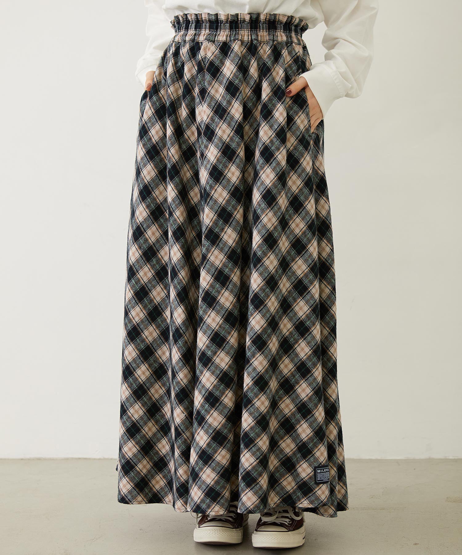 FLARE PLAID SKIRT