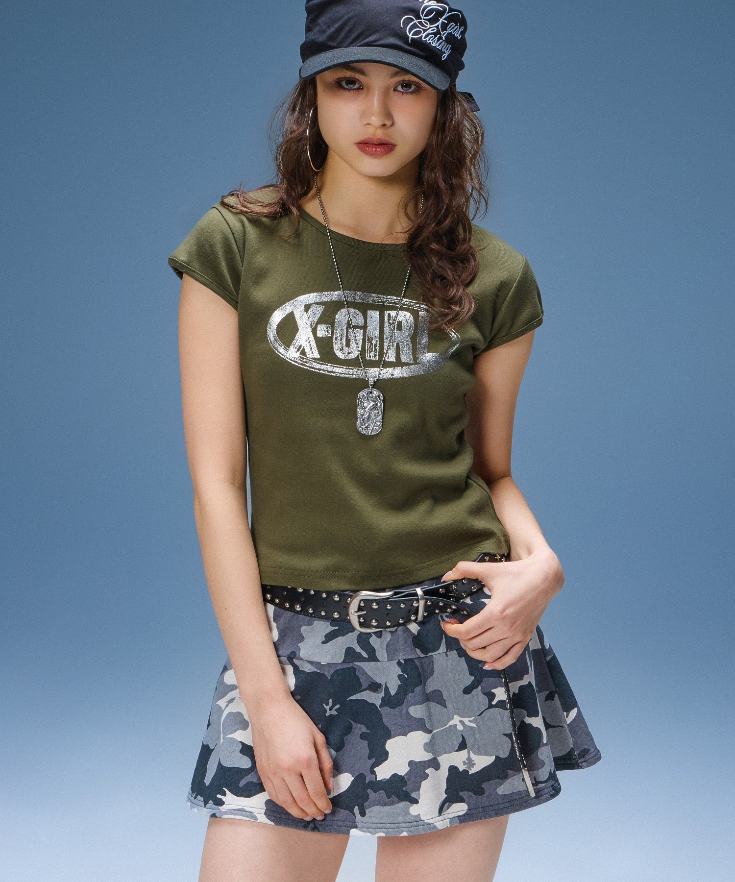 HIBISCUS CAMOUFLAGE SWEAT SKIRT