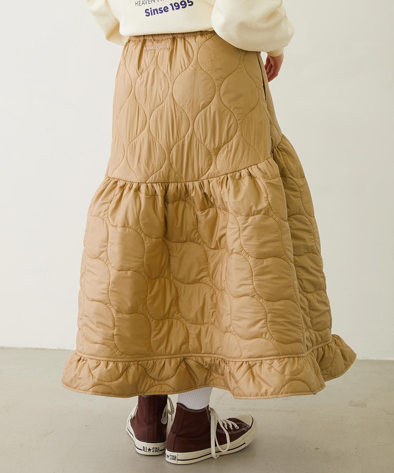 QUILTED FLARED SKIRT