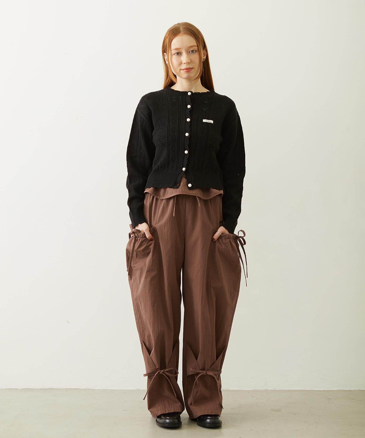 CHERRY OPEN KNIT CARDIGAN