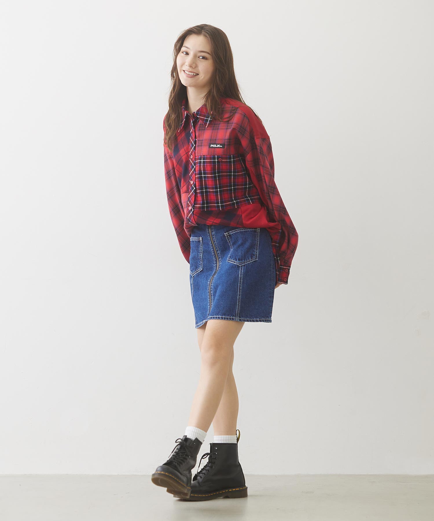 PLAID PATCHWORK SHIRT