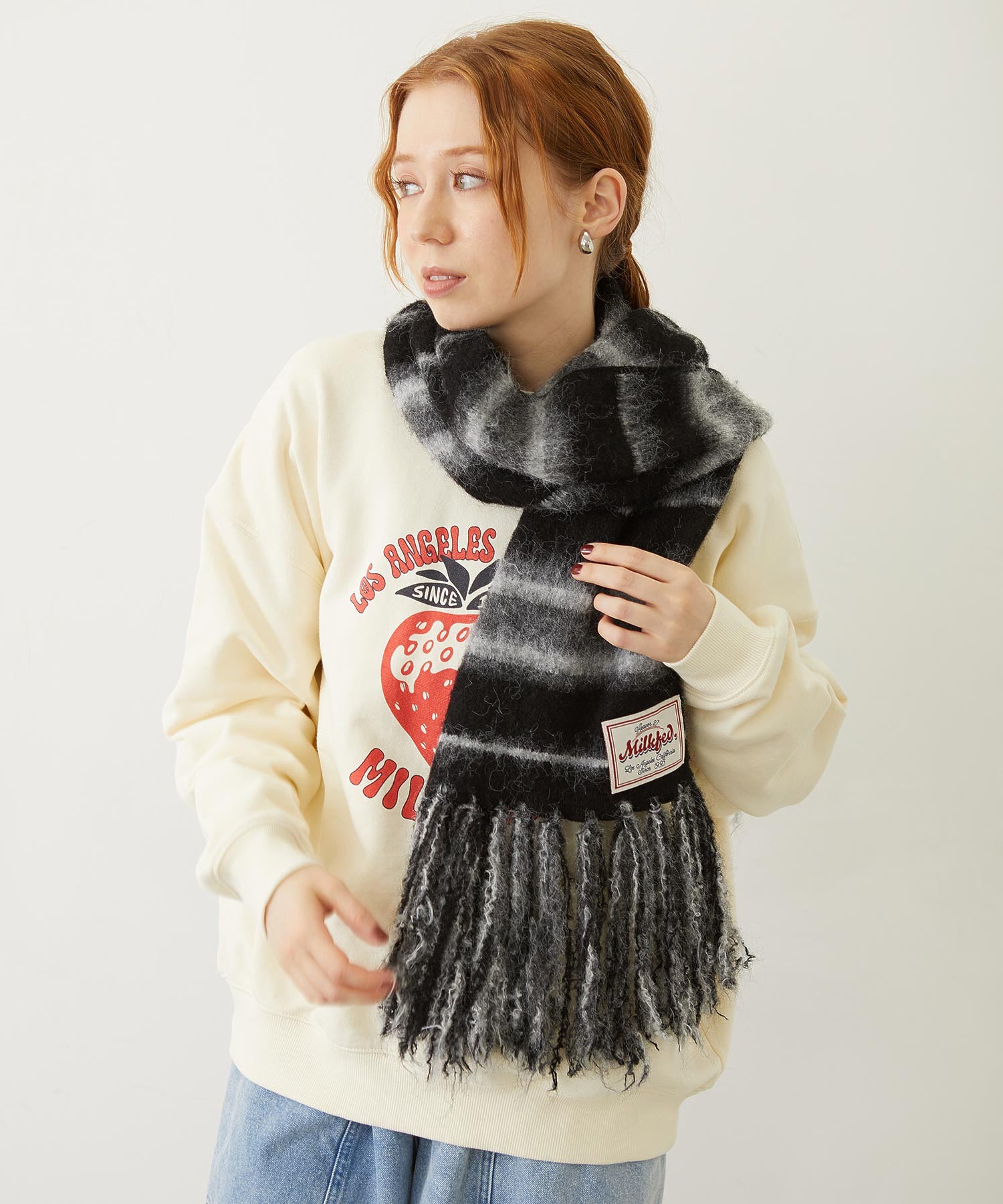 STRIPED FRINGE STOLE