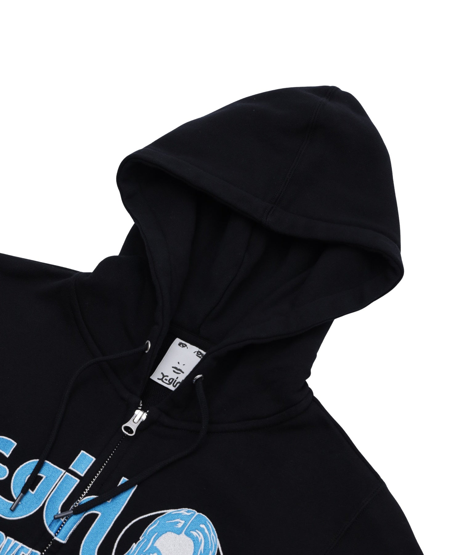 FACE AND LOGO COMPACT ZIP UP SWEAT HOODIE