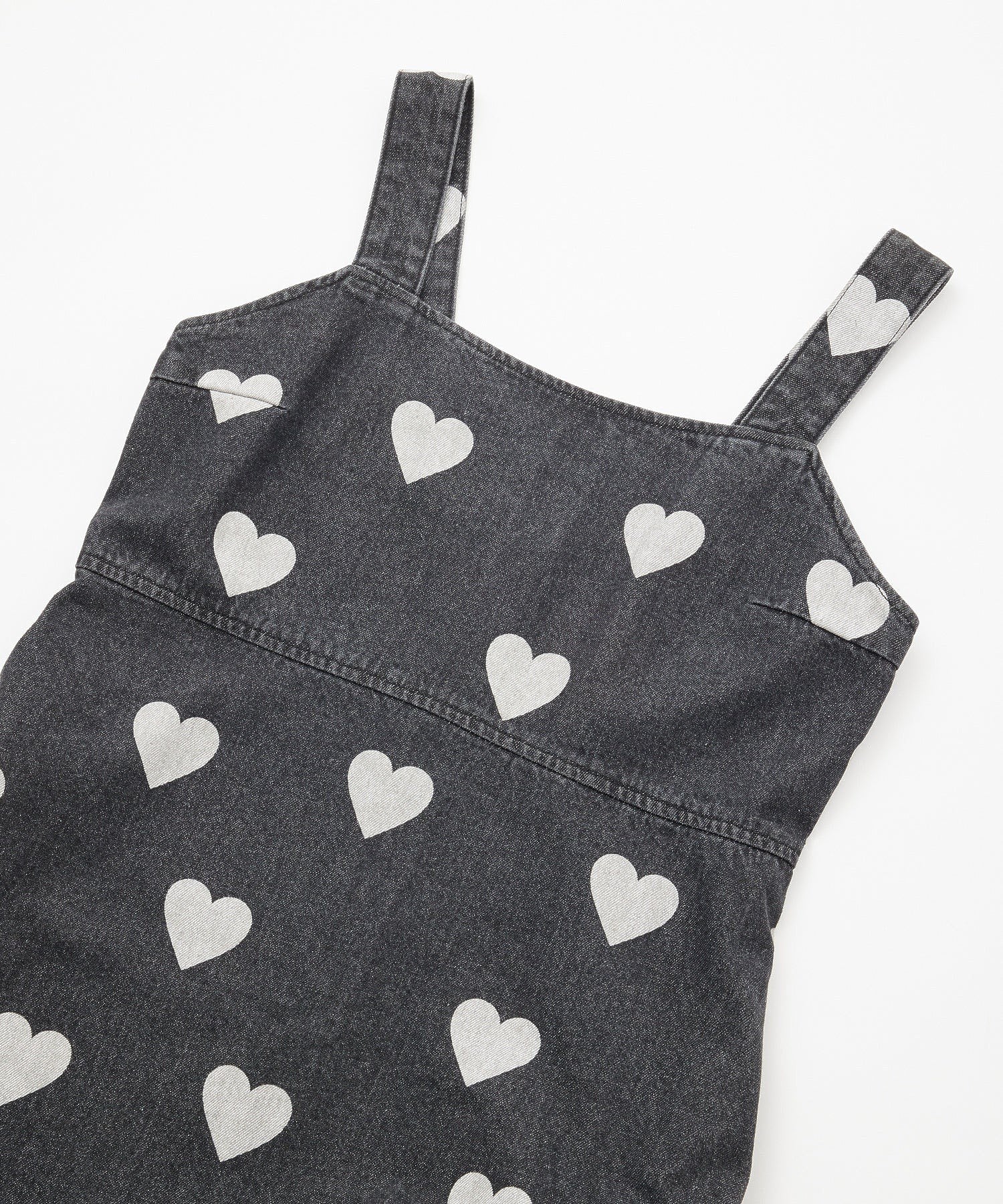 HEART PRINTED DENIM DRESS MILKFED.