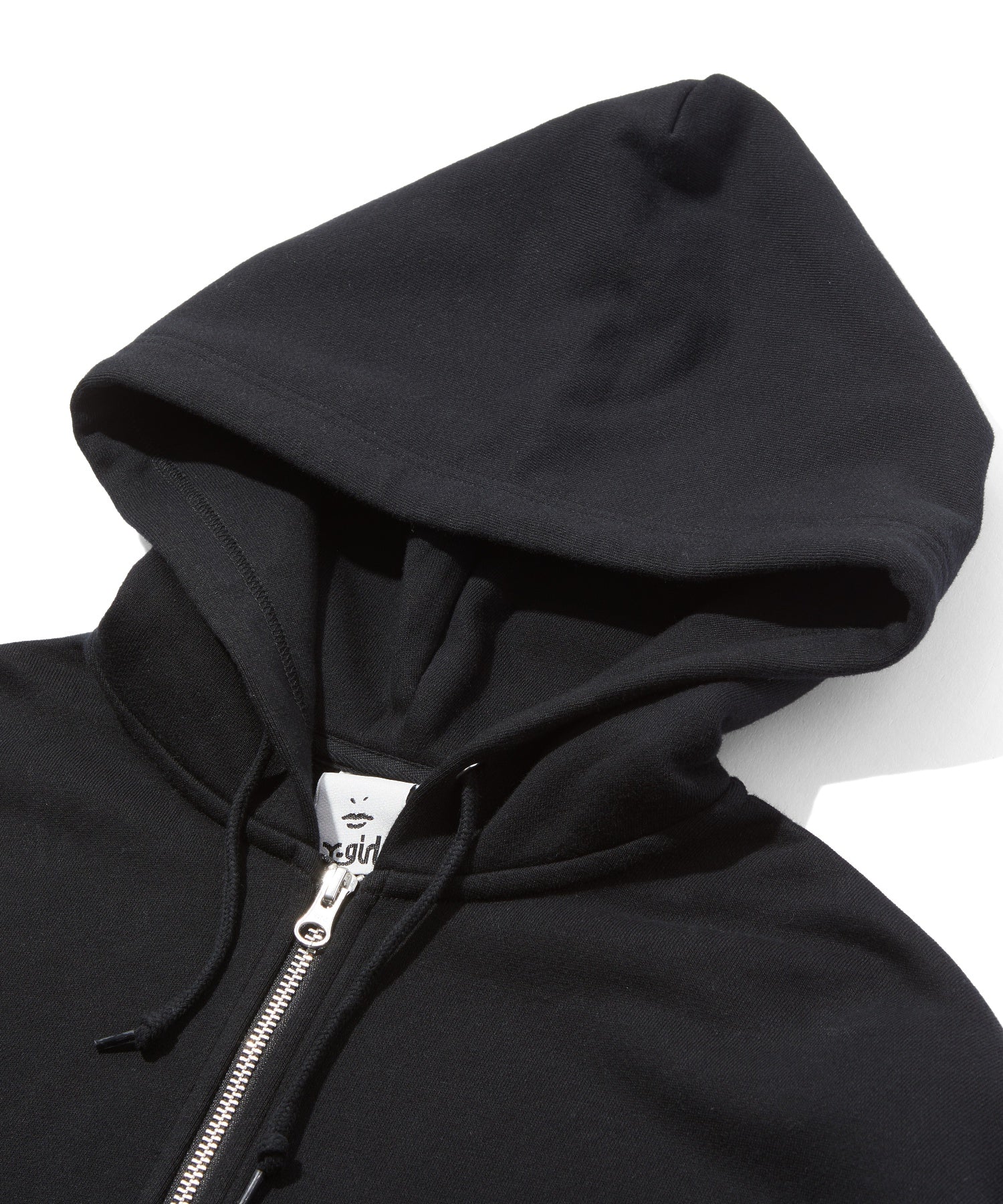 PLAID PATTERN FACE PATCH ZIP UP SWEAT HOODIE