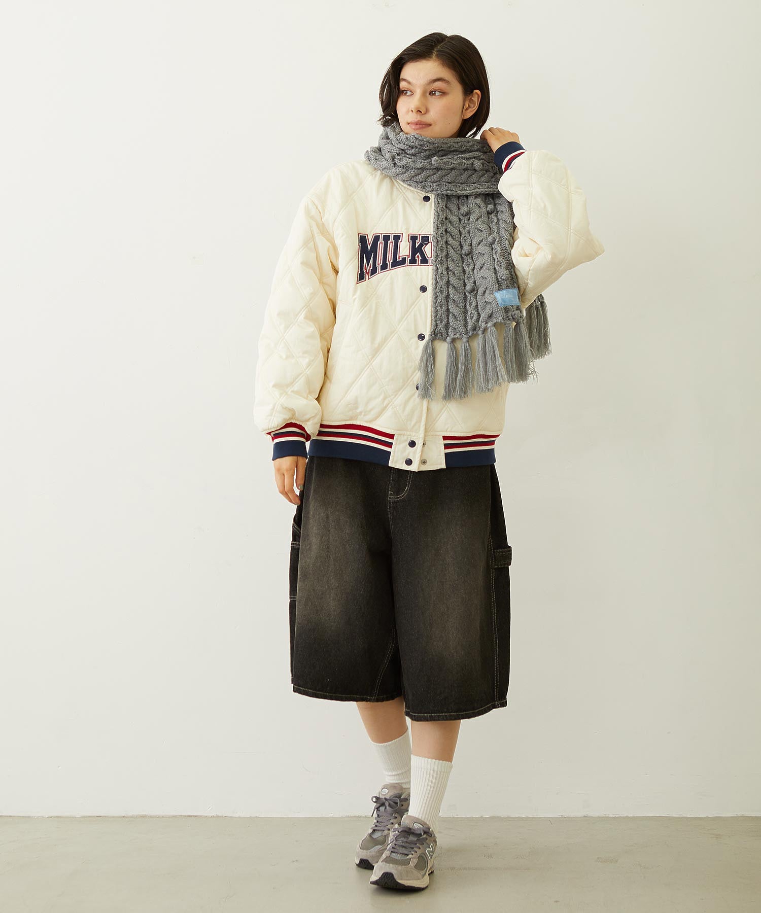 SATIN LOGO PATCH QUILTED JACKET