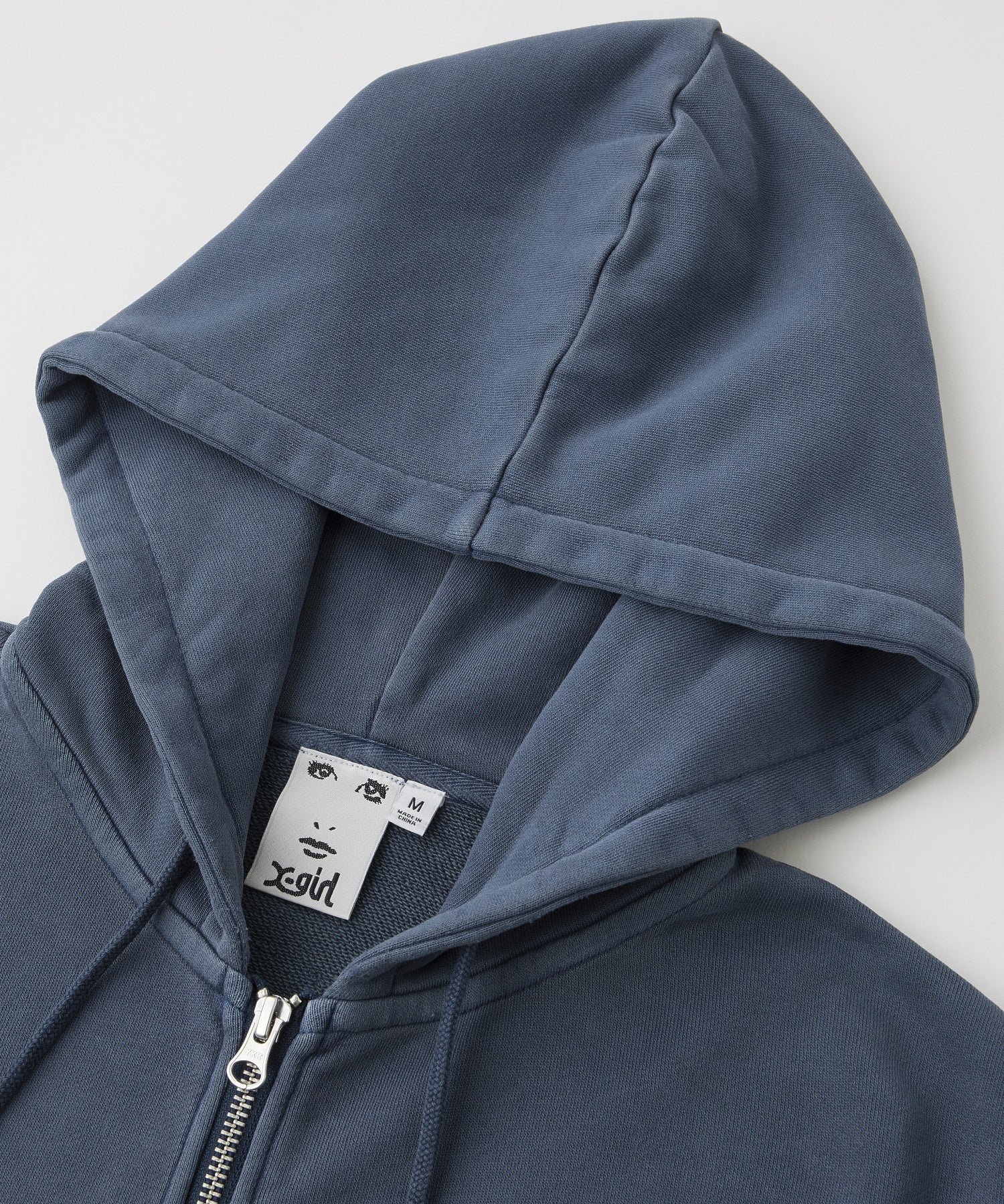 FACE PIGMENT DYED ZIP UP SWEAT HOODIE