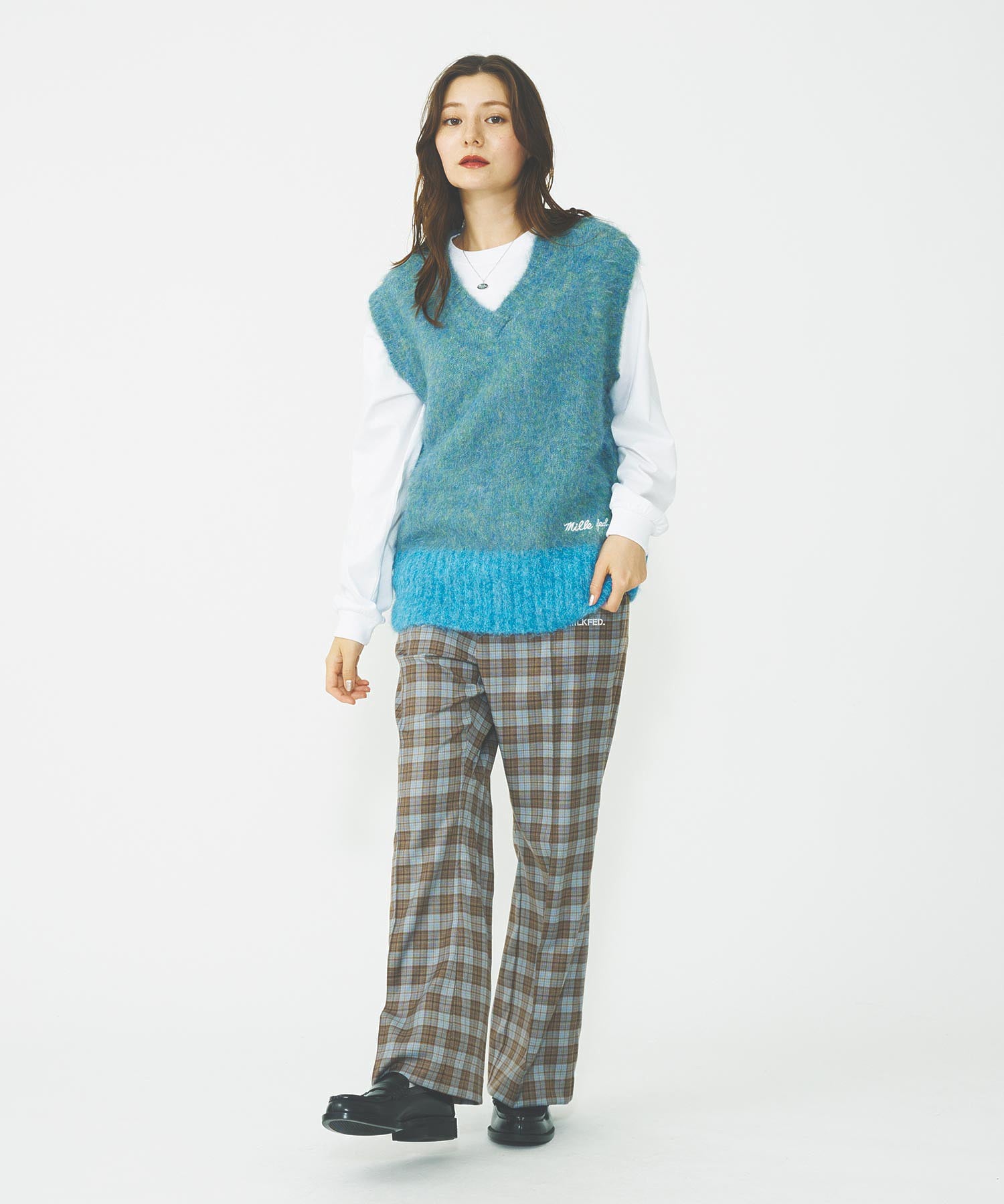 PLAID FLARED PANTS