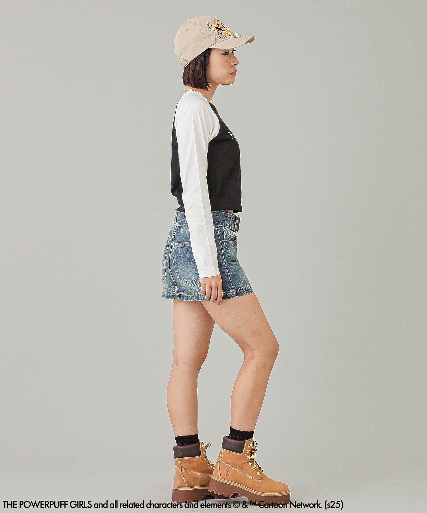 THE POWERPUFF GIRLS × X-girl RAGLAN L/S BABY TEE