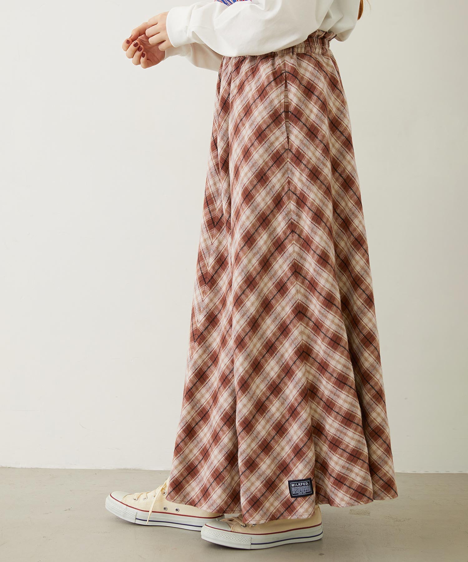FLARE PLAID SKIRT
