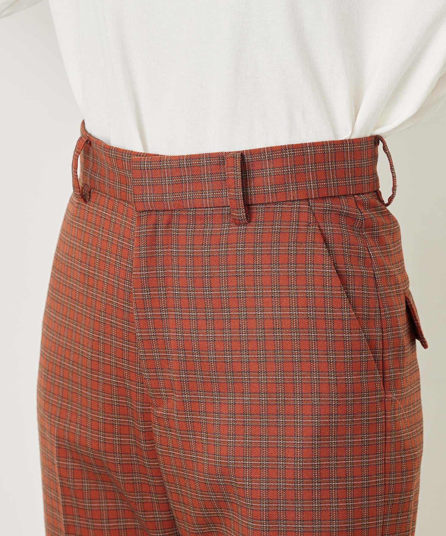 PLAID INVERTED BOX PLEAT PANTS MILKFED.