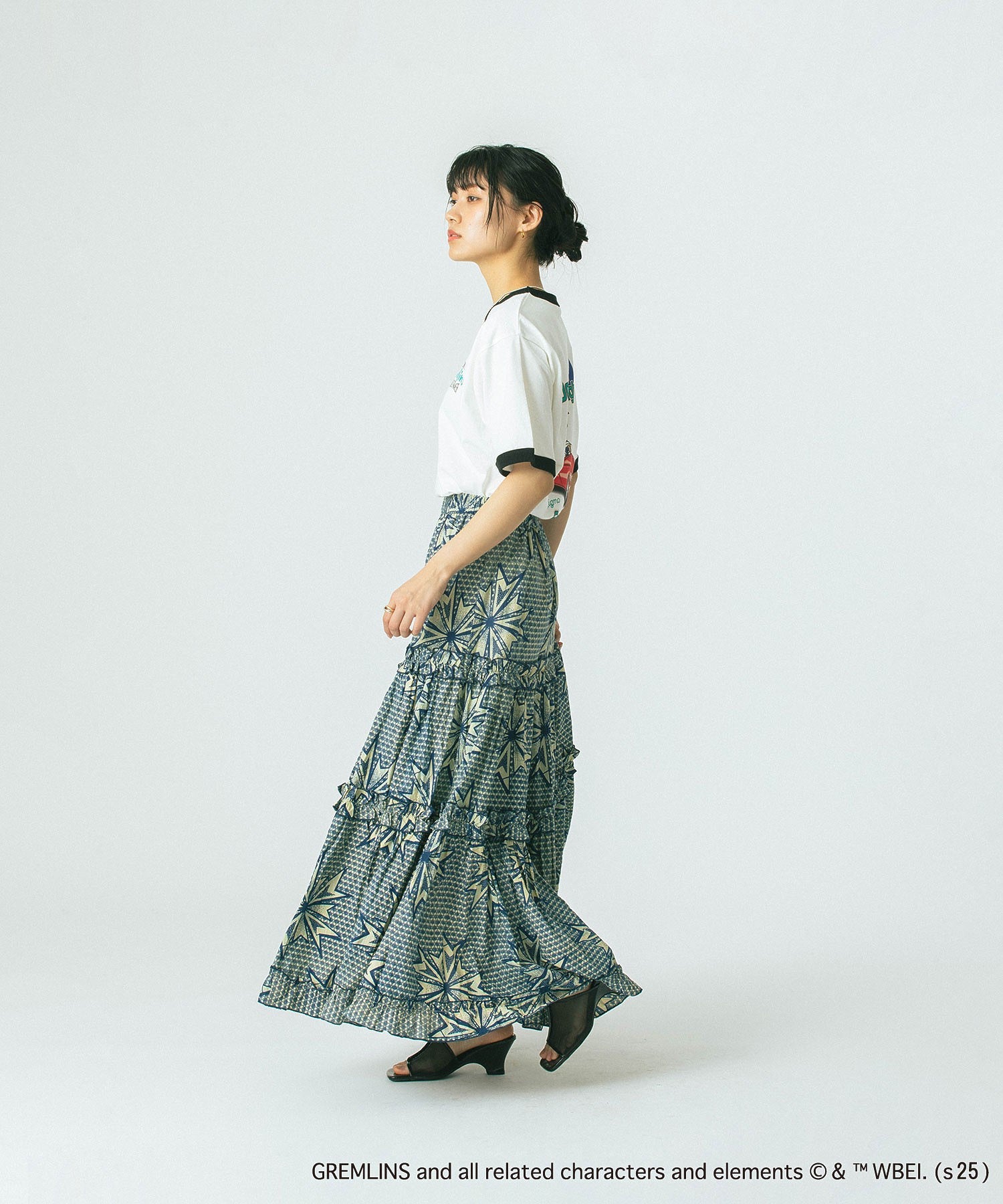 mag.by c/PRINT TIERED SKIRT