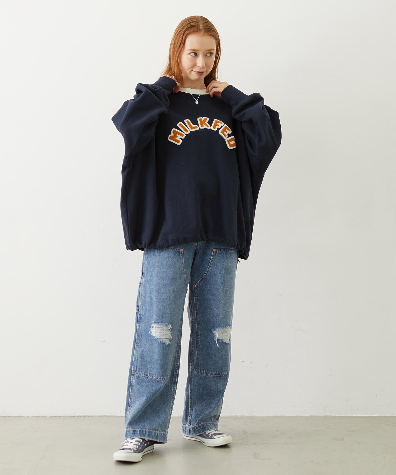 PATCH DRAWSTRING BIG SWEAT TOP