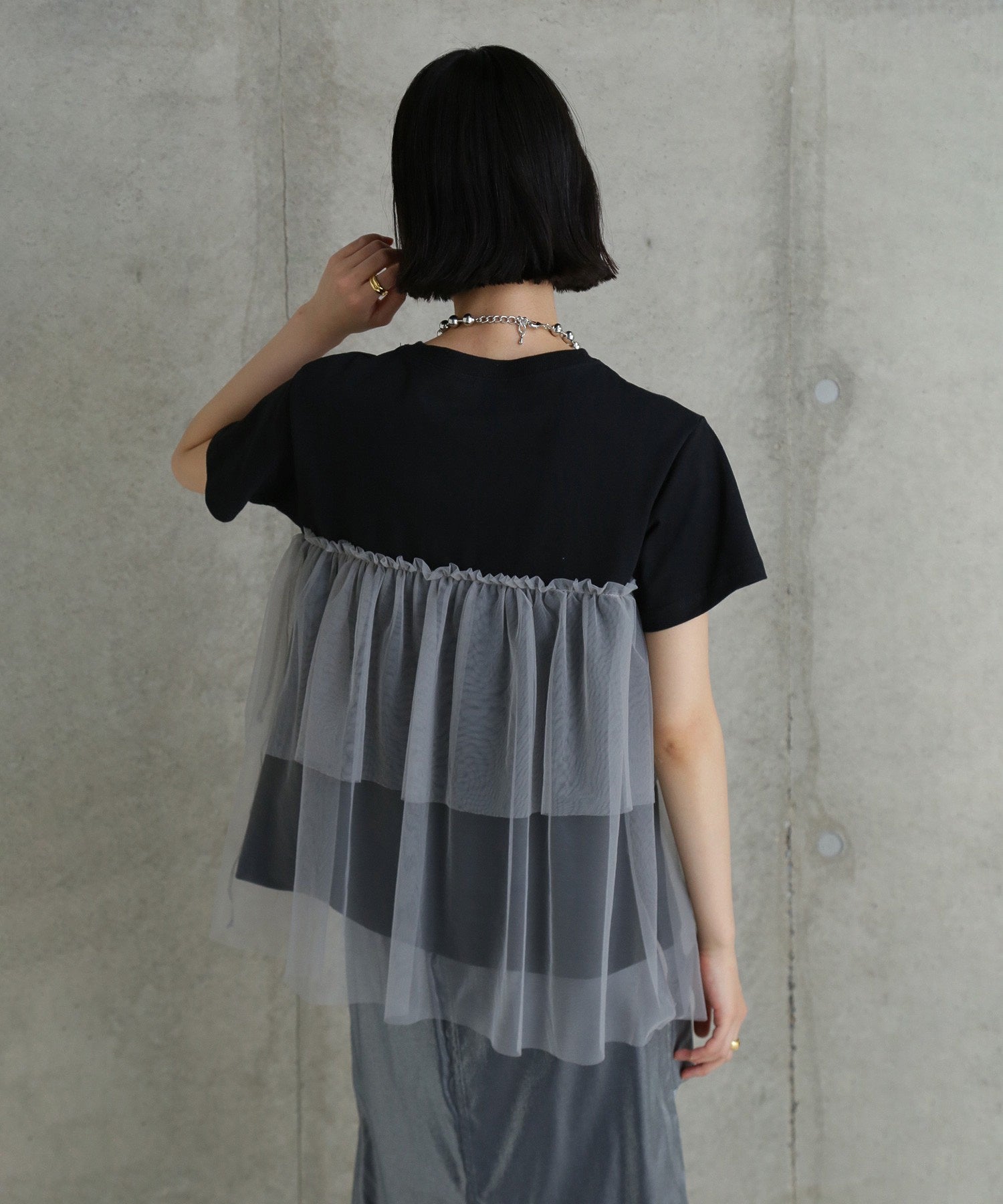 【WEB・一部店舗限定】チュールデザイントップス