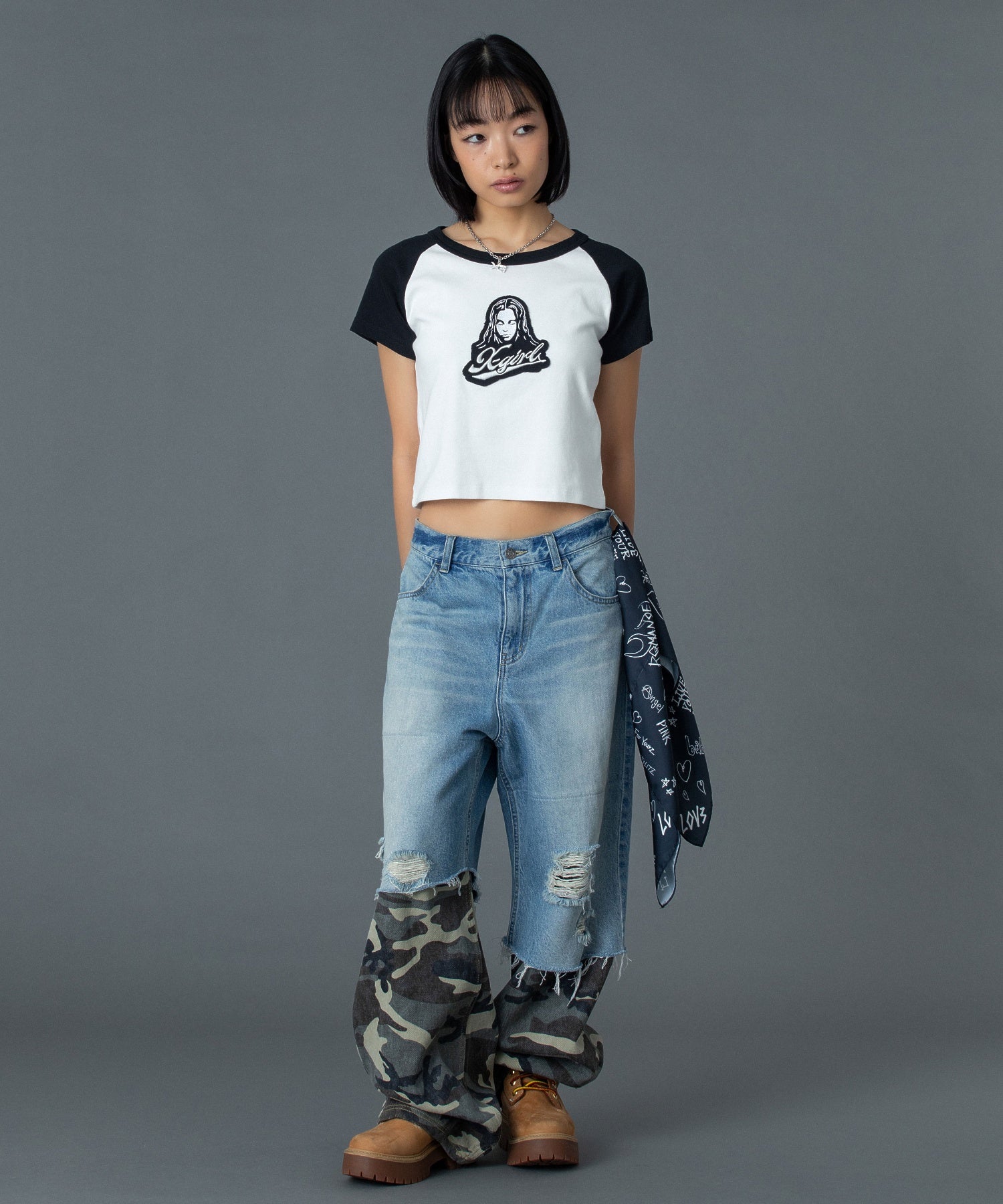 FADED CAMO LAYERED PANTS