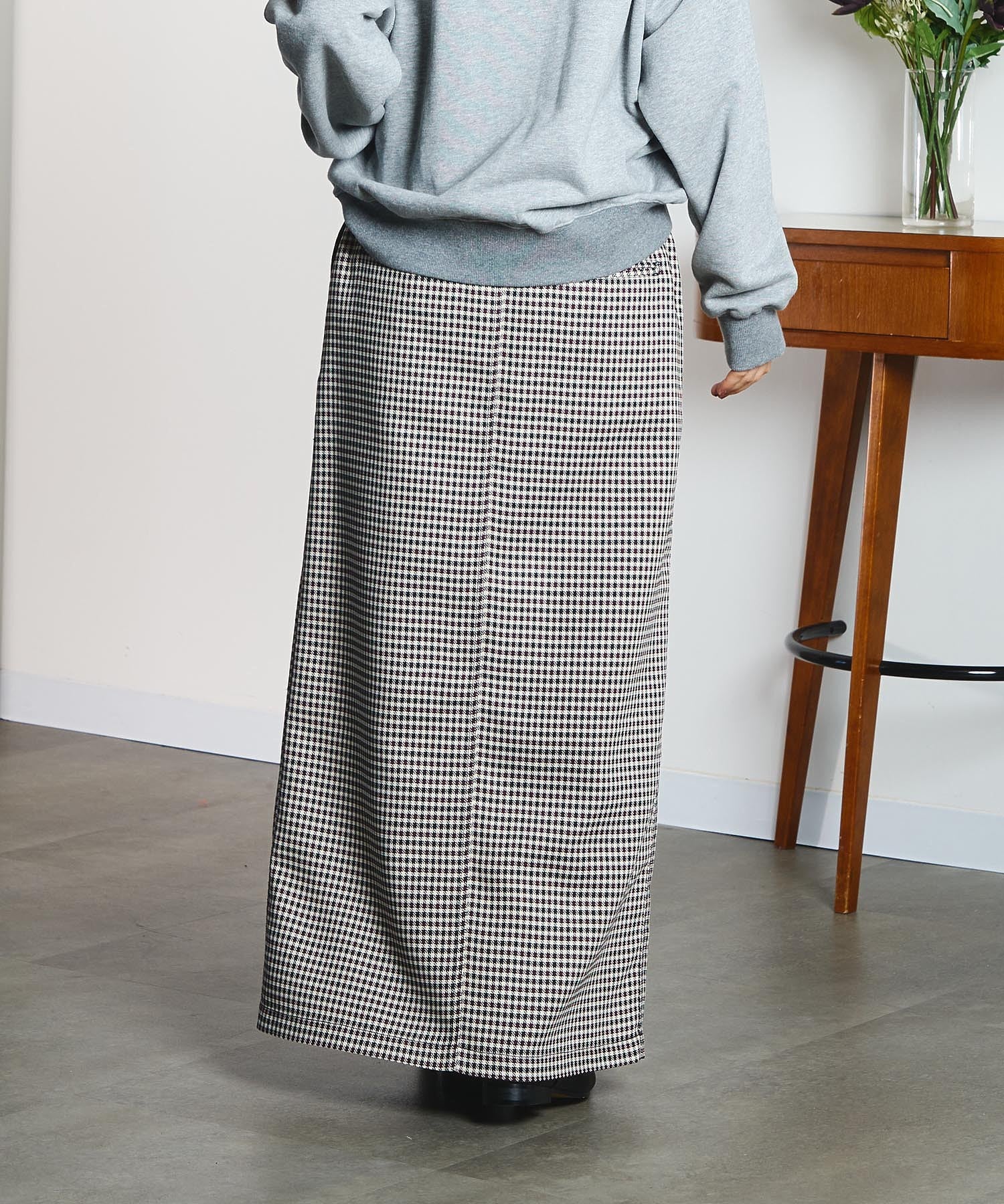 CREOLME/CHECK PENCIL SKIRT