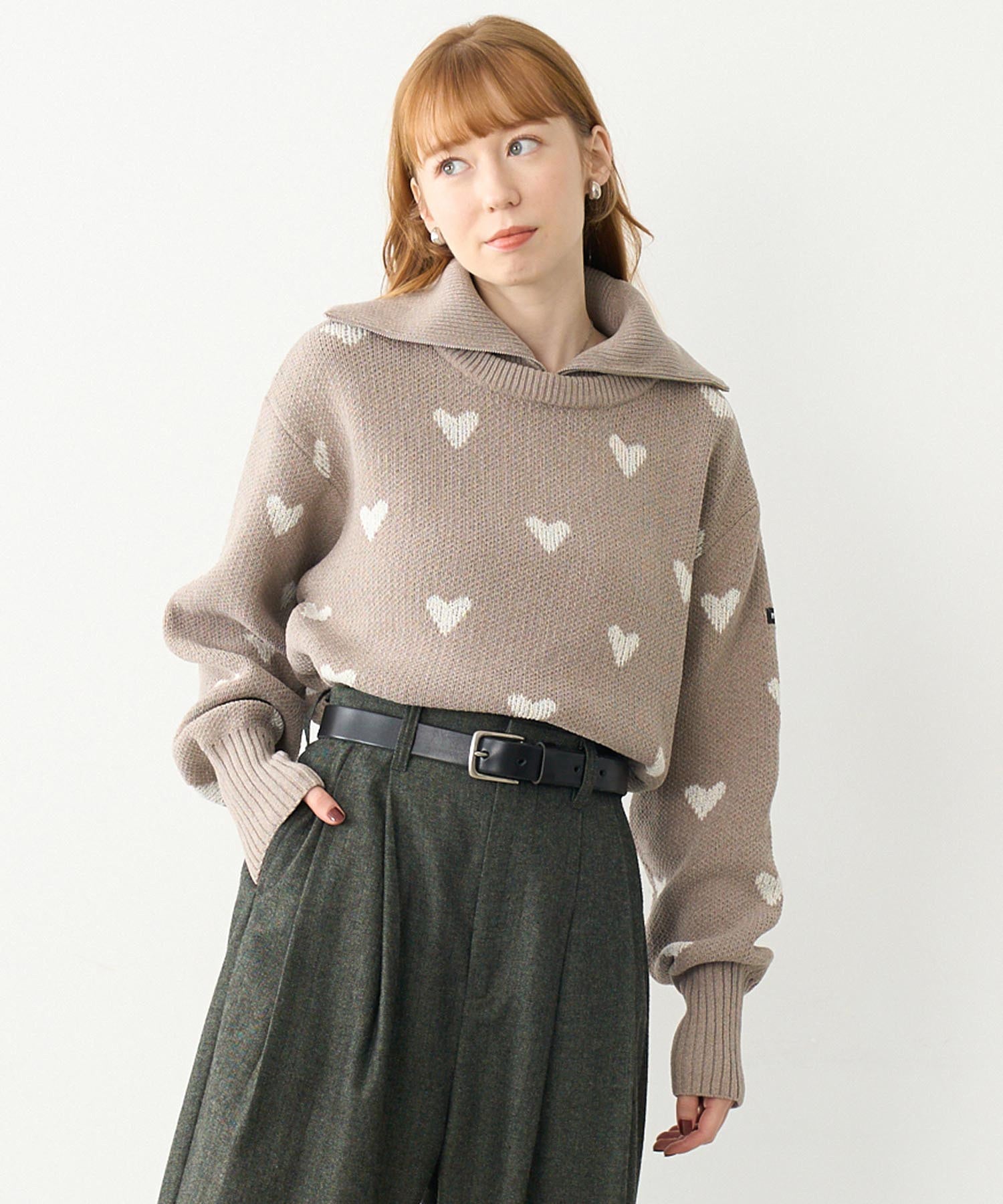 HEART JACQUARD KNIT TOP