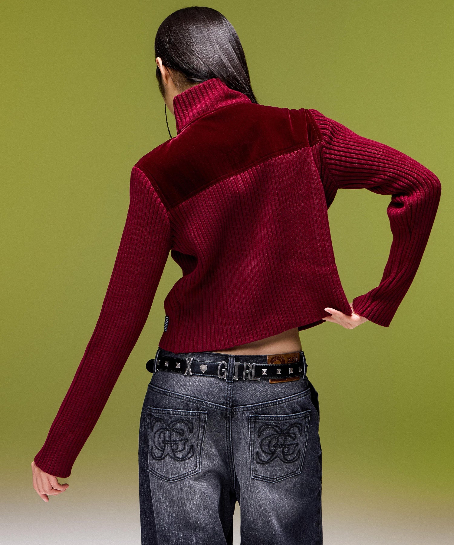 FADED WIDE LEG FLARE DENIM PANTS