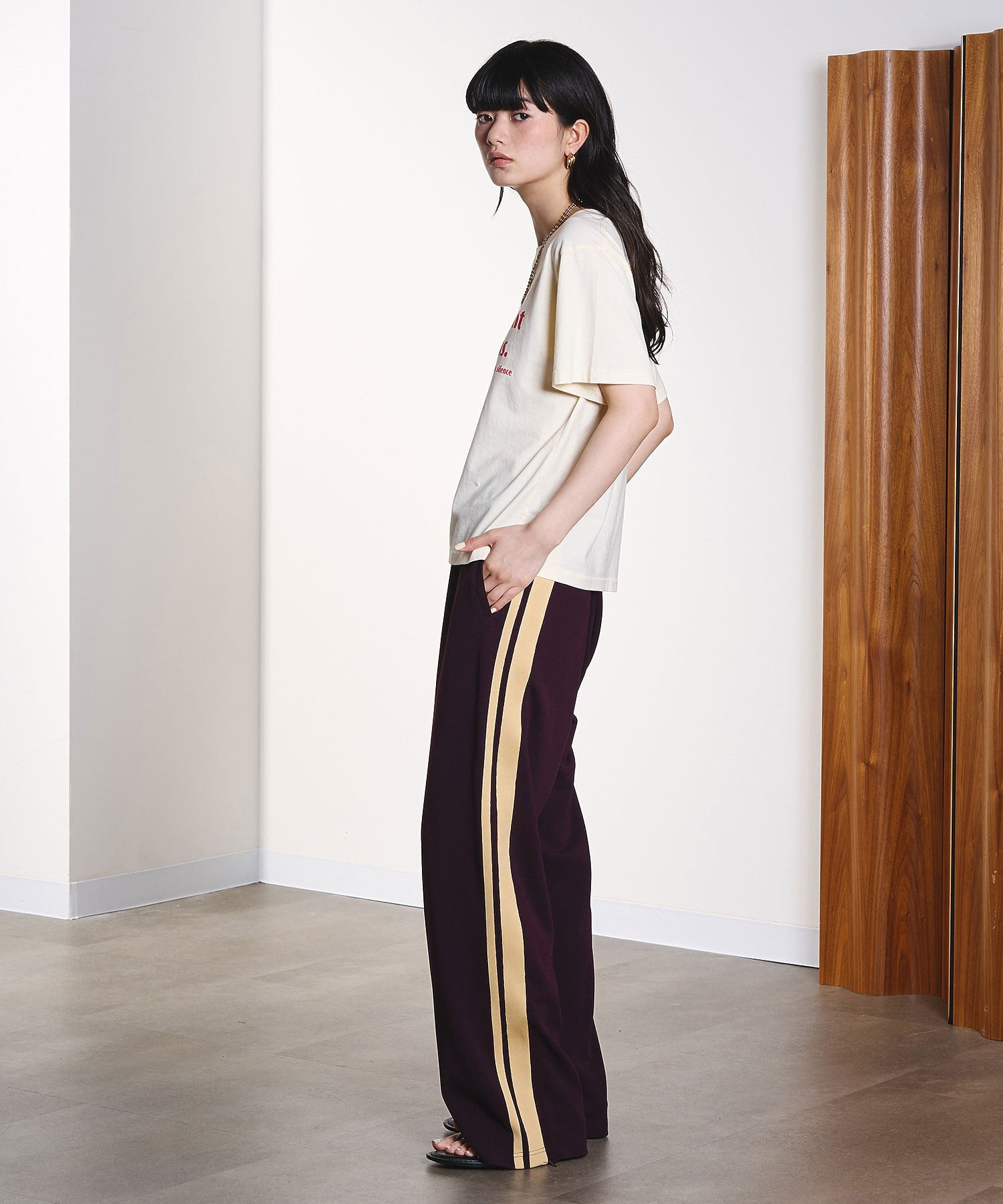 SIDE LINE GEORGETTE PANTS