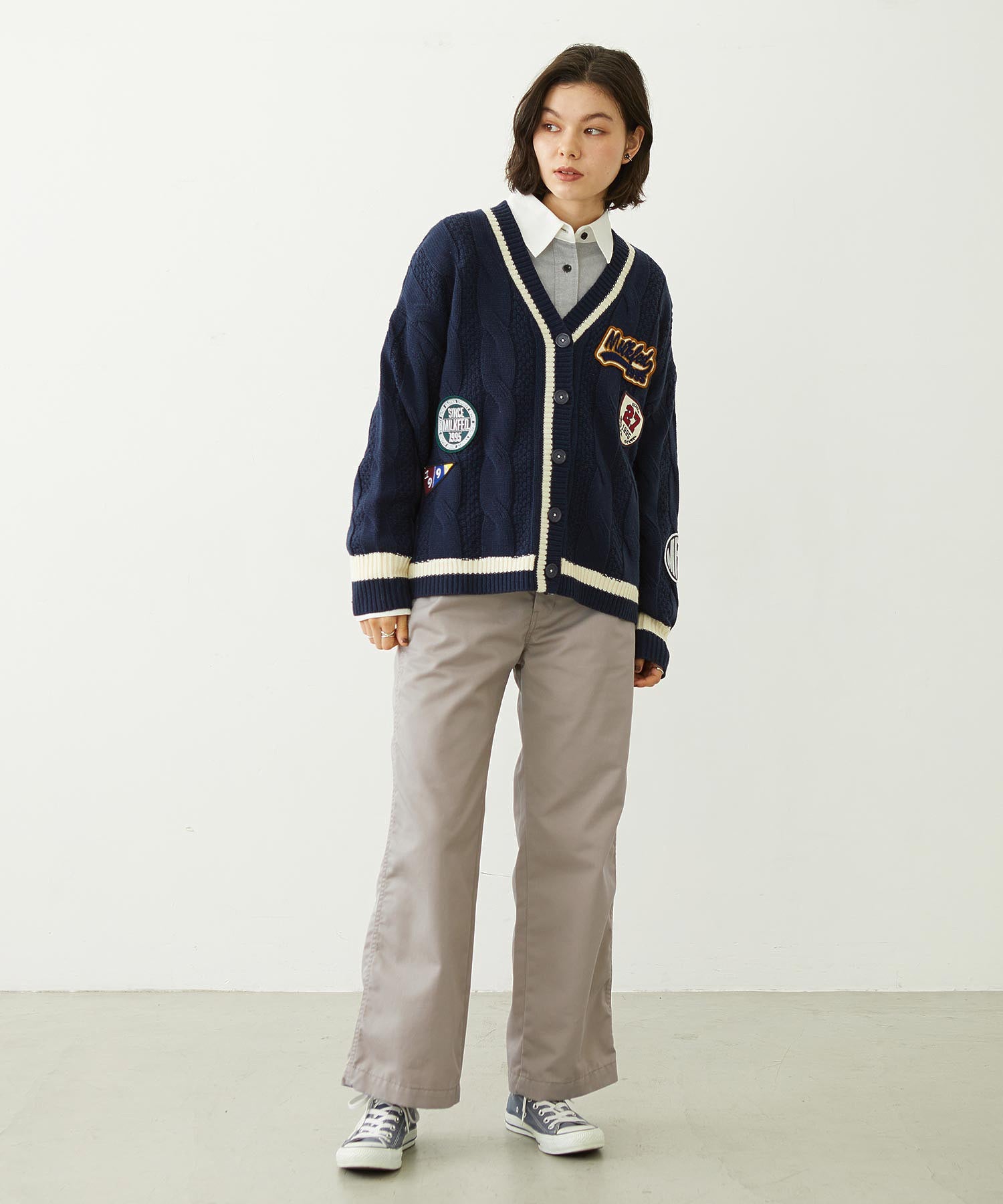 CRICKET KNIT PATCH CARDIGAN