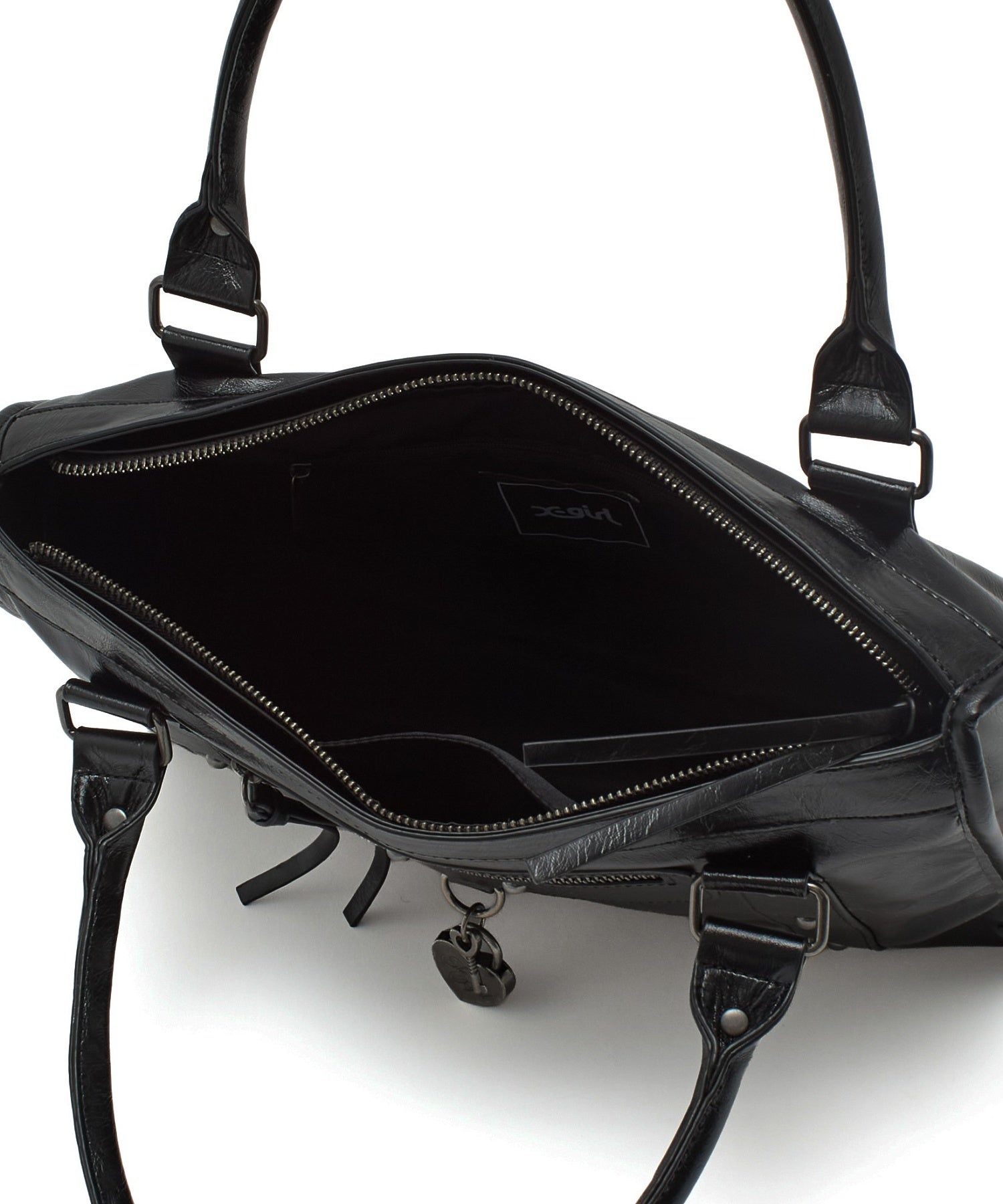 HEART PADLOCK FAUX LEATHER 2WAY BAG