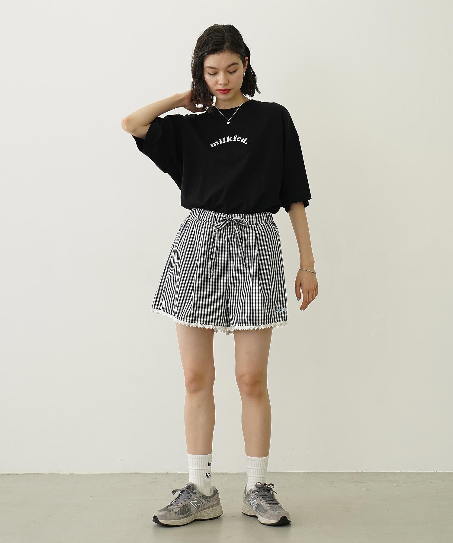 PLAID HEART WIDE S/S TEE