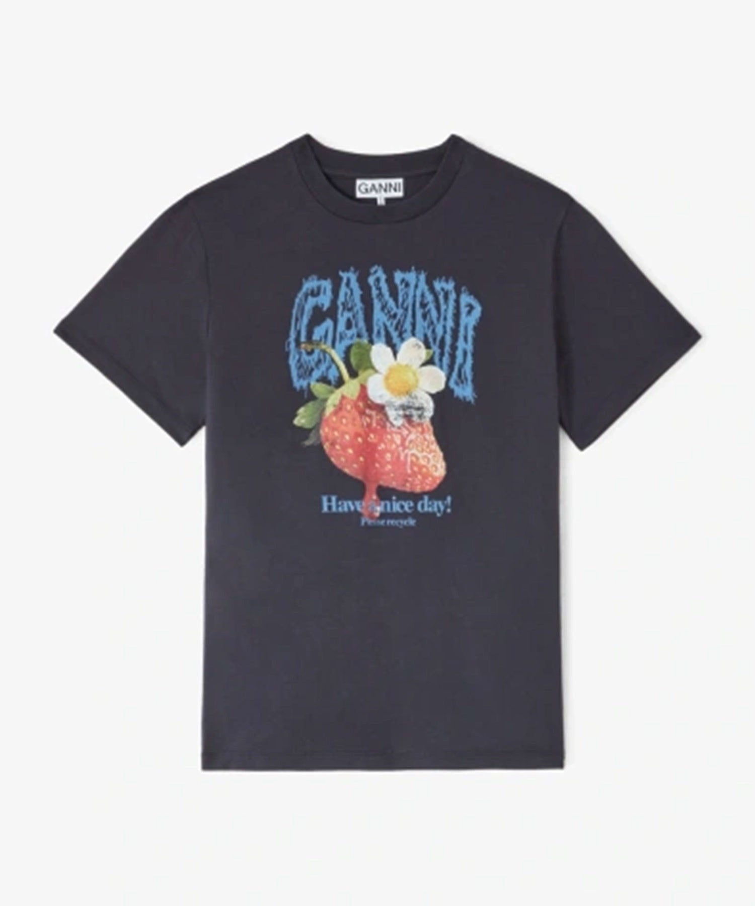 GANNI/BASIC COTTON JERSEY STRAWBERRY