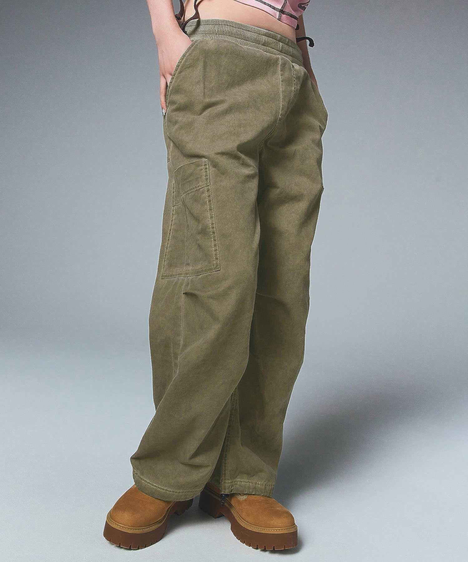 WAIST RIB EASY PANTS
