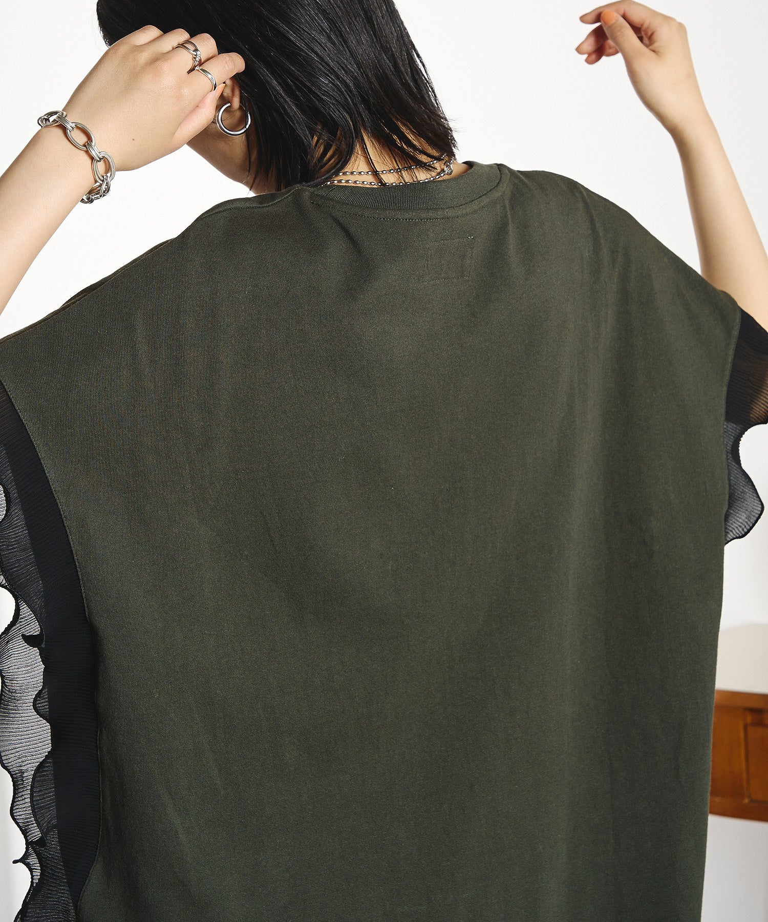 OKIRAKU×ROSEBUD/LACE SKIRT LOGO DRESS