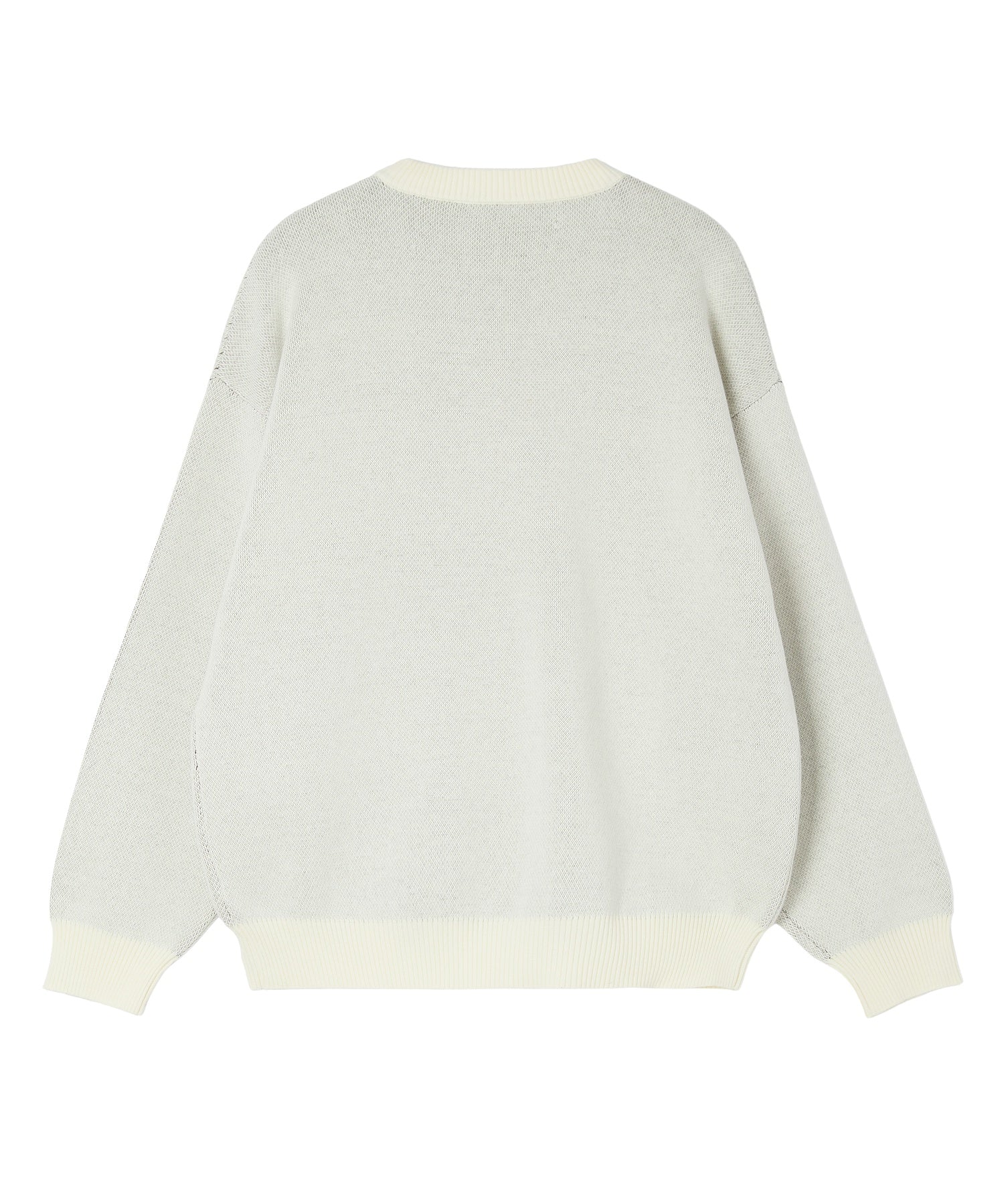 LEOPARD HEART LOGO JACQURD KNIT TOP