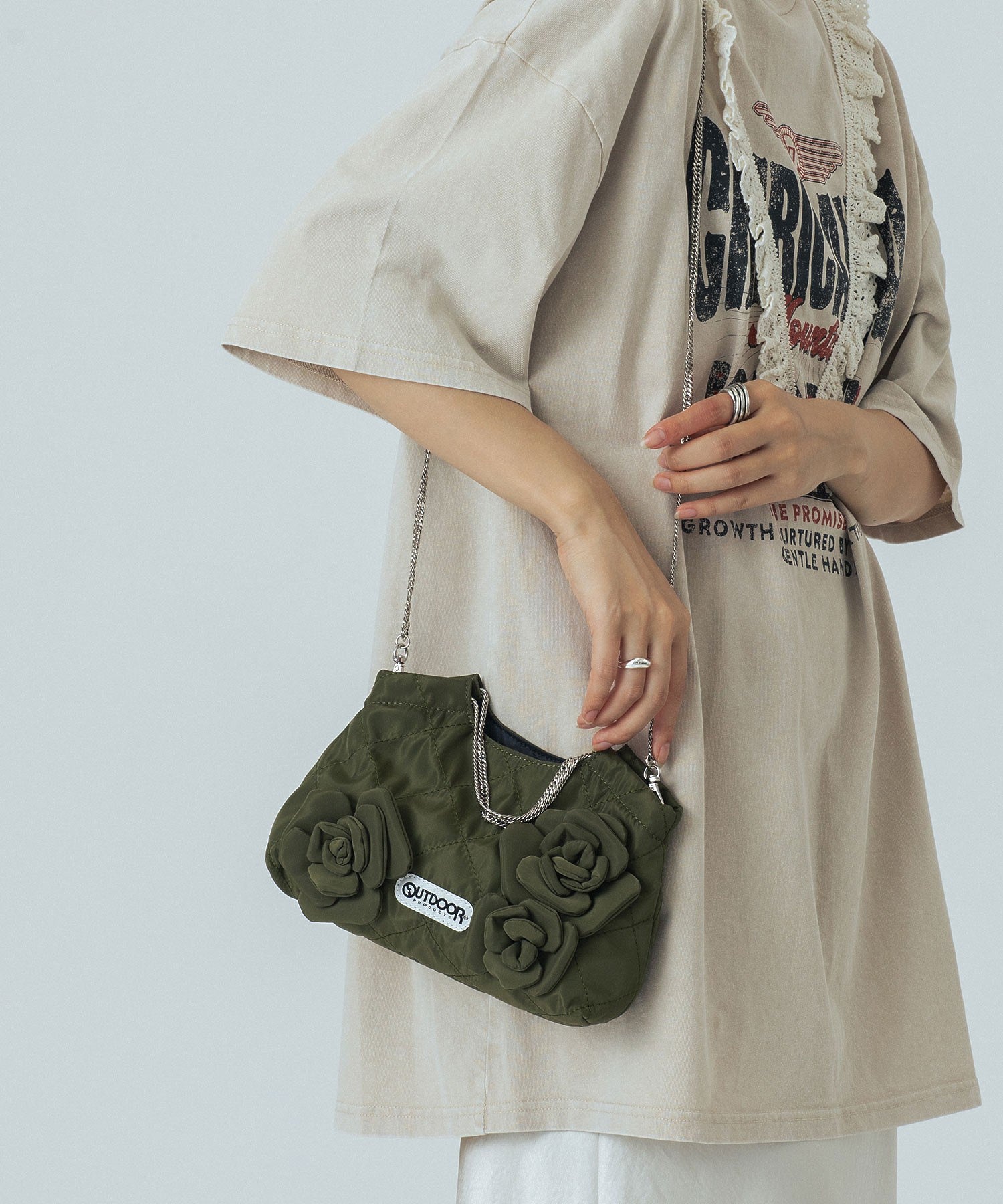 【ROSE BUD別注】OUTDOOR/FLOWER QUILTING MINI BAG